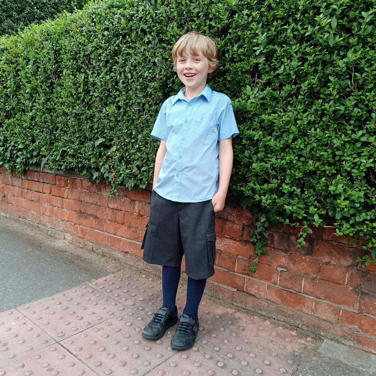 Barnstrumpbyxor i bomull - marinblå