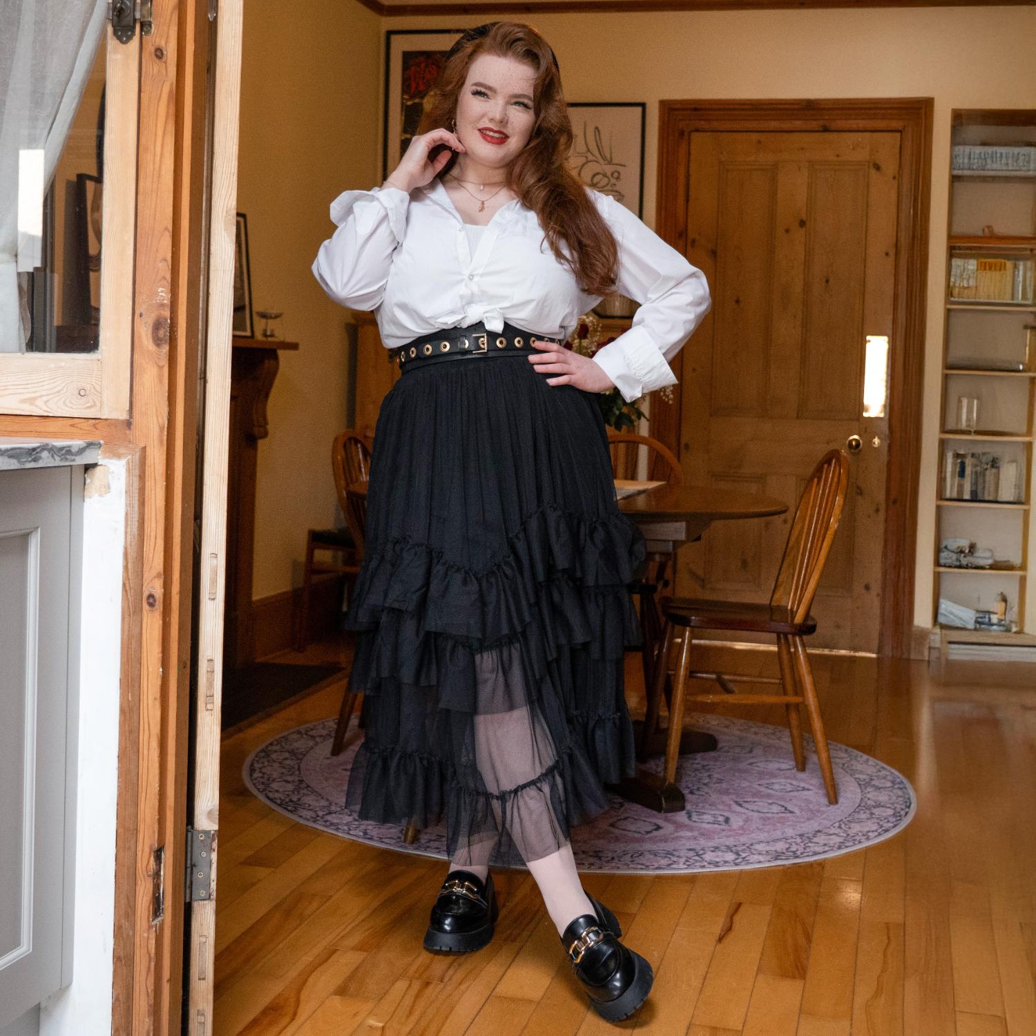 Mesh-Maxirock - Schwarz