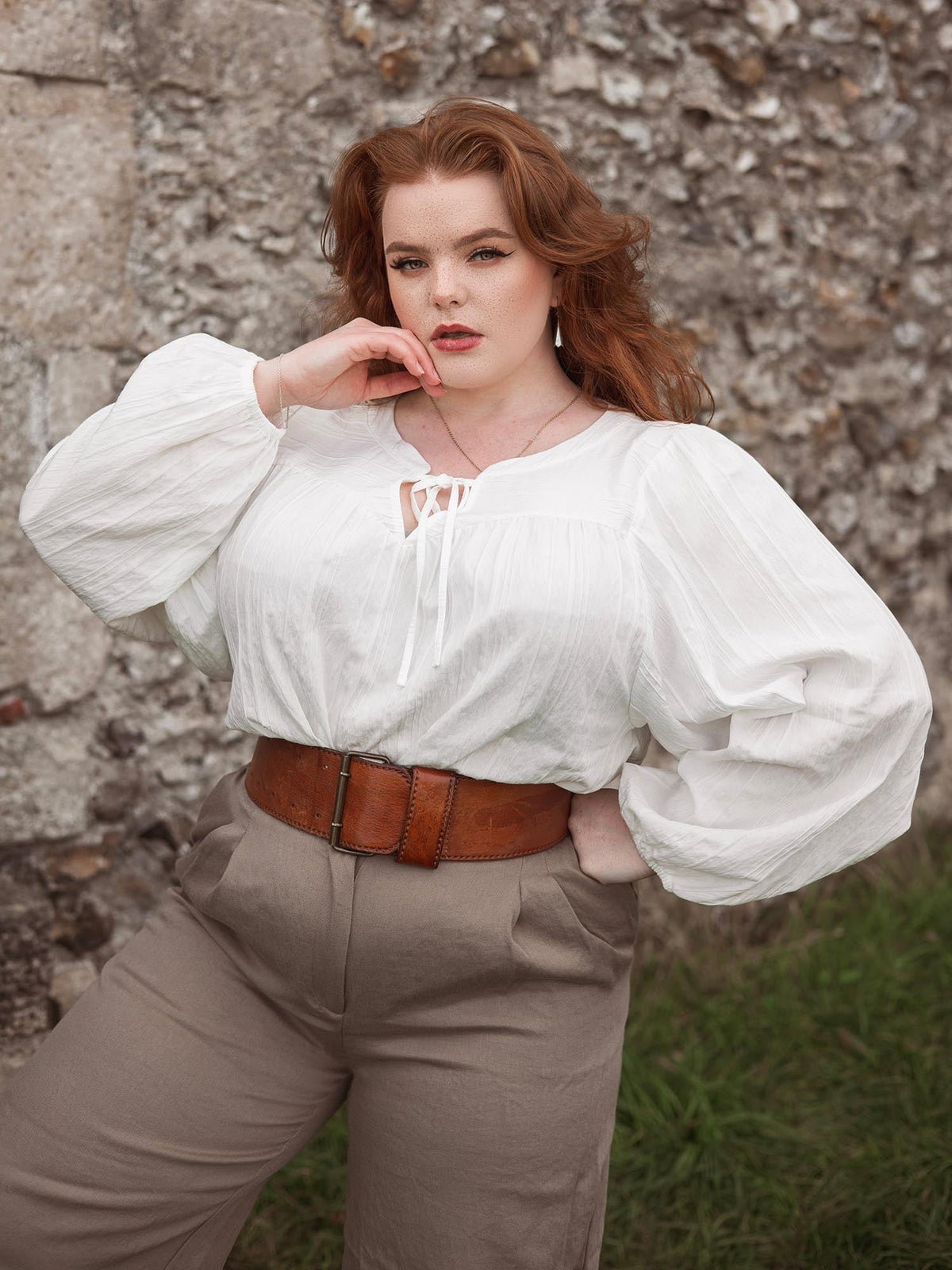 Iona Strukturierte Webbluse - Cream