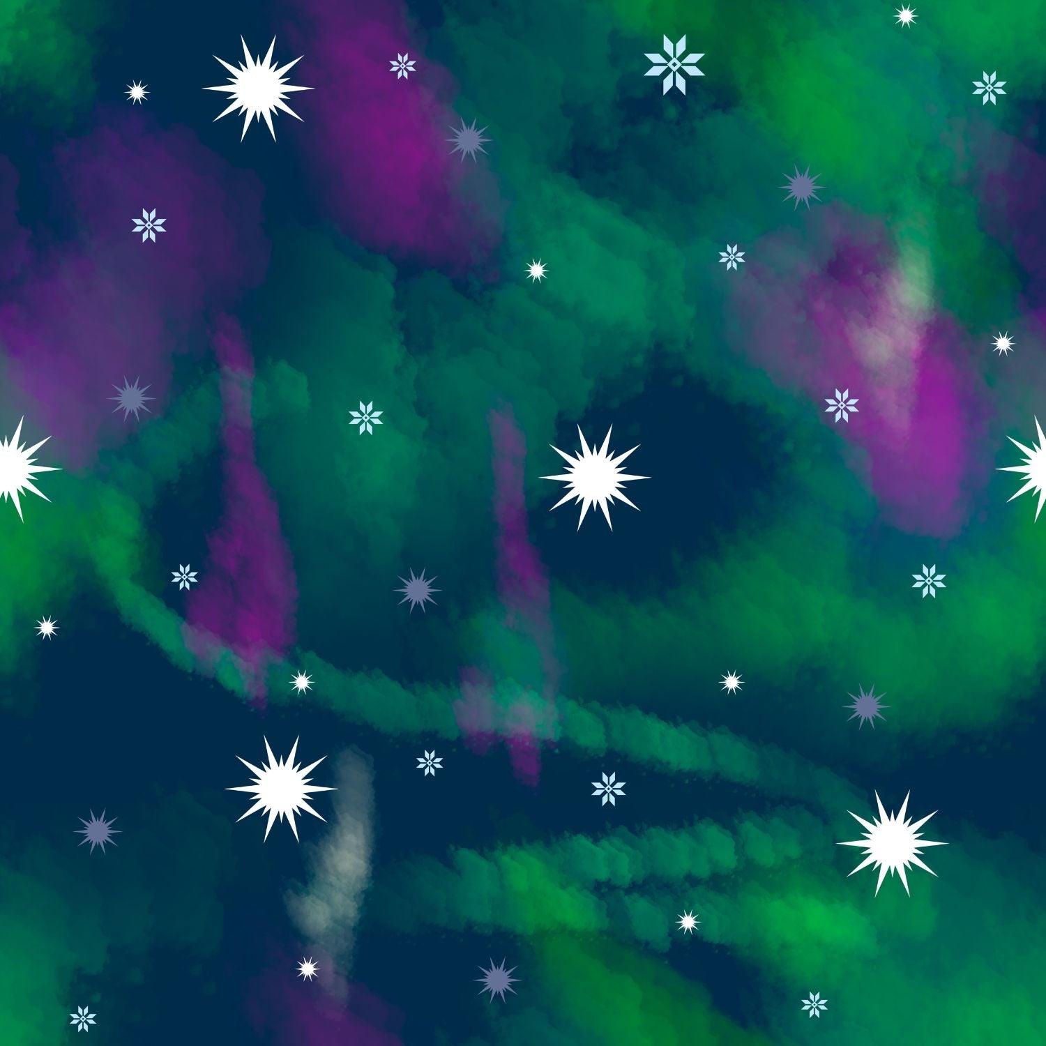 Bio-Baumwolle Langarm-Pyjama-Oberteil - Northern Lights