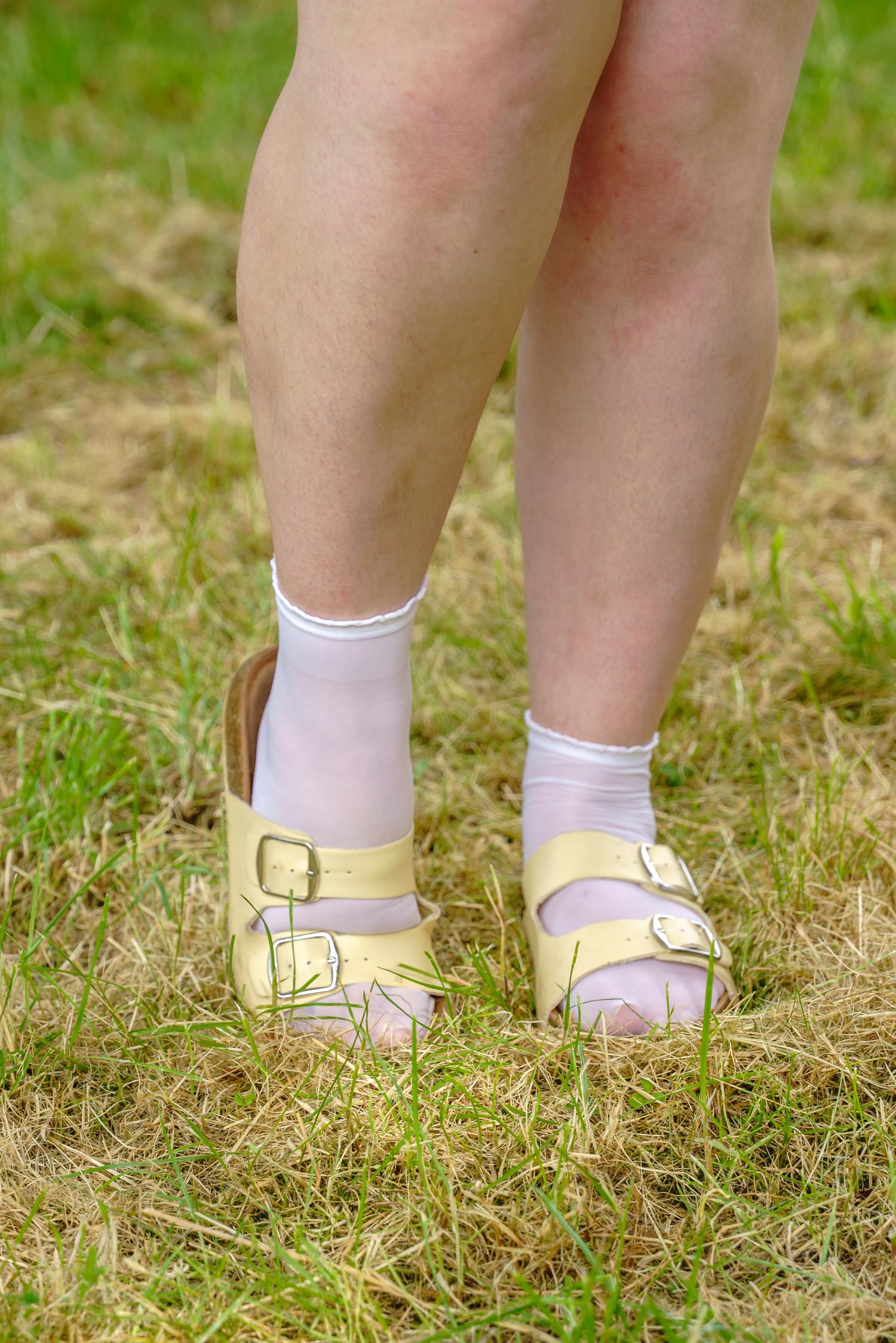 Transparente Nylon-Knöchelsocken – Weiß