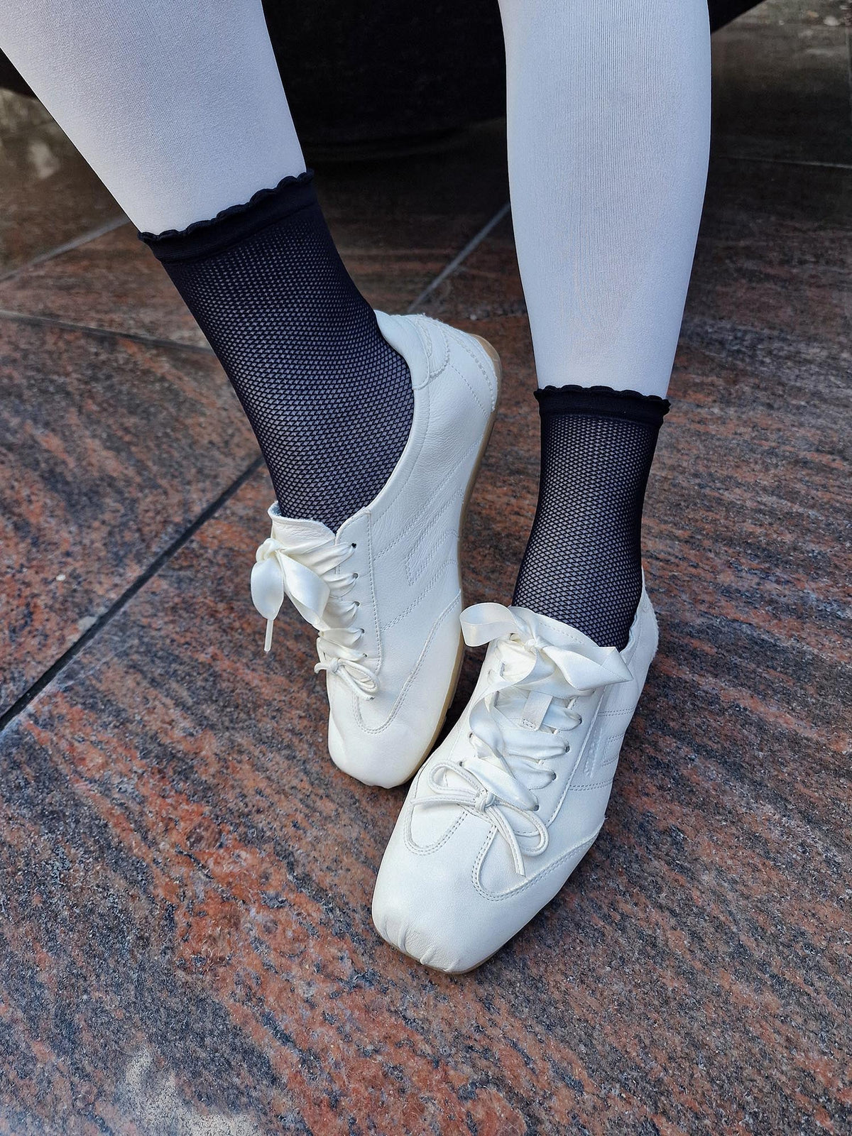 Netz-Knöchelsocken - Schwarz