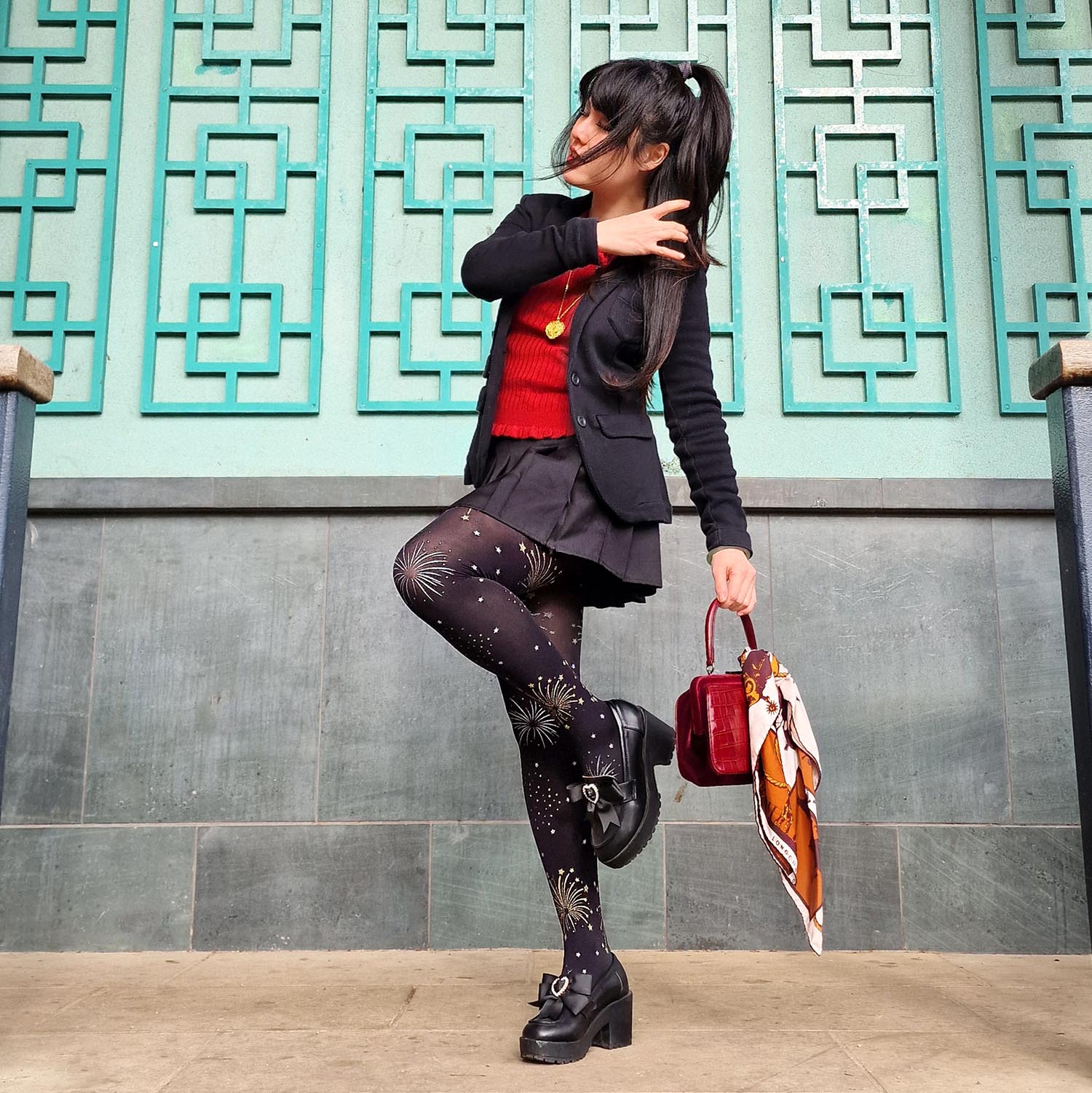 Blickdichte Strumpfhose - Glitzer-Feuerwerk