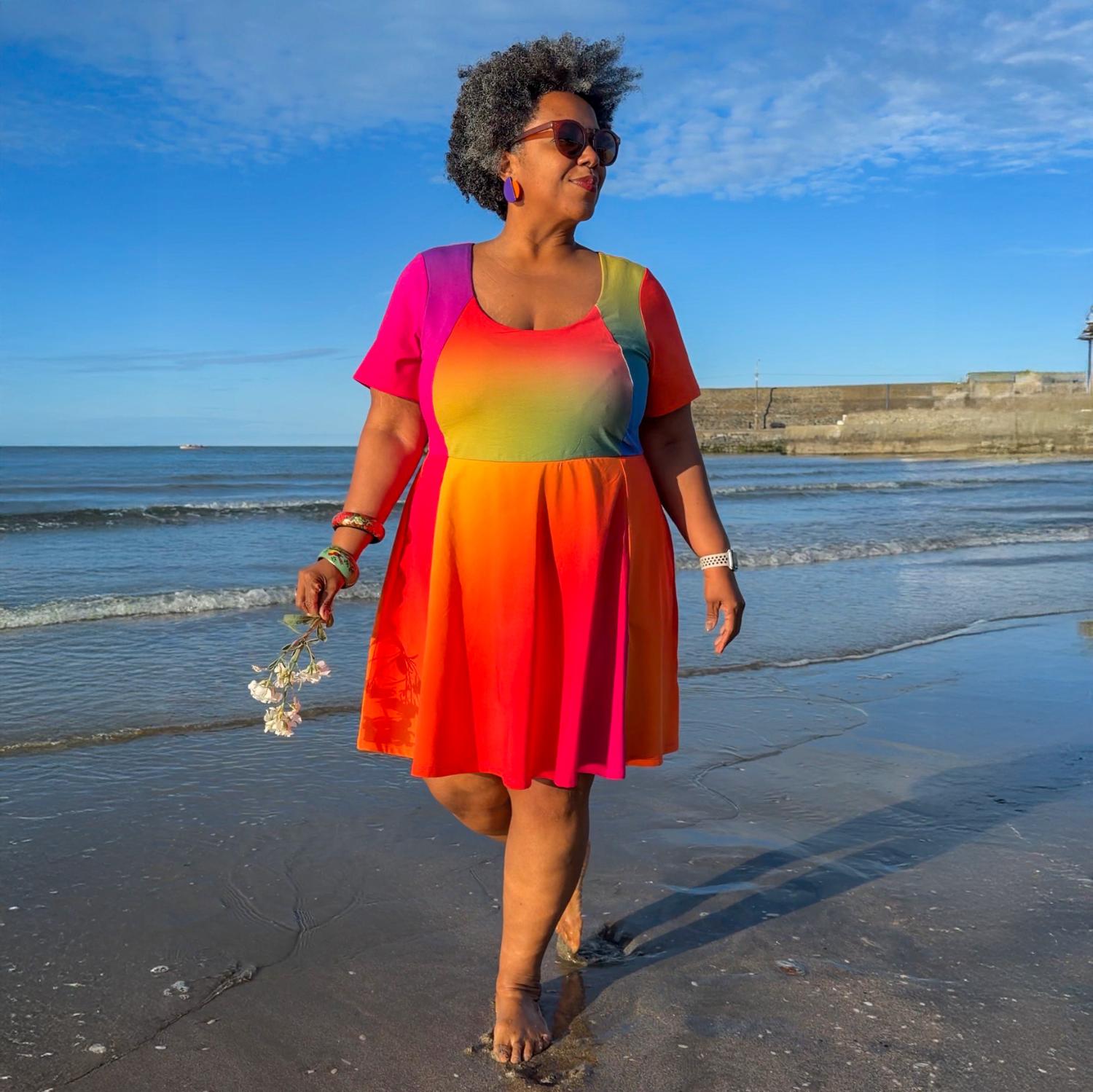 A-Linien-Minikleid „Vanessa“ – Rainbow