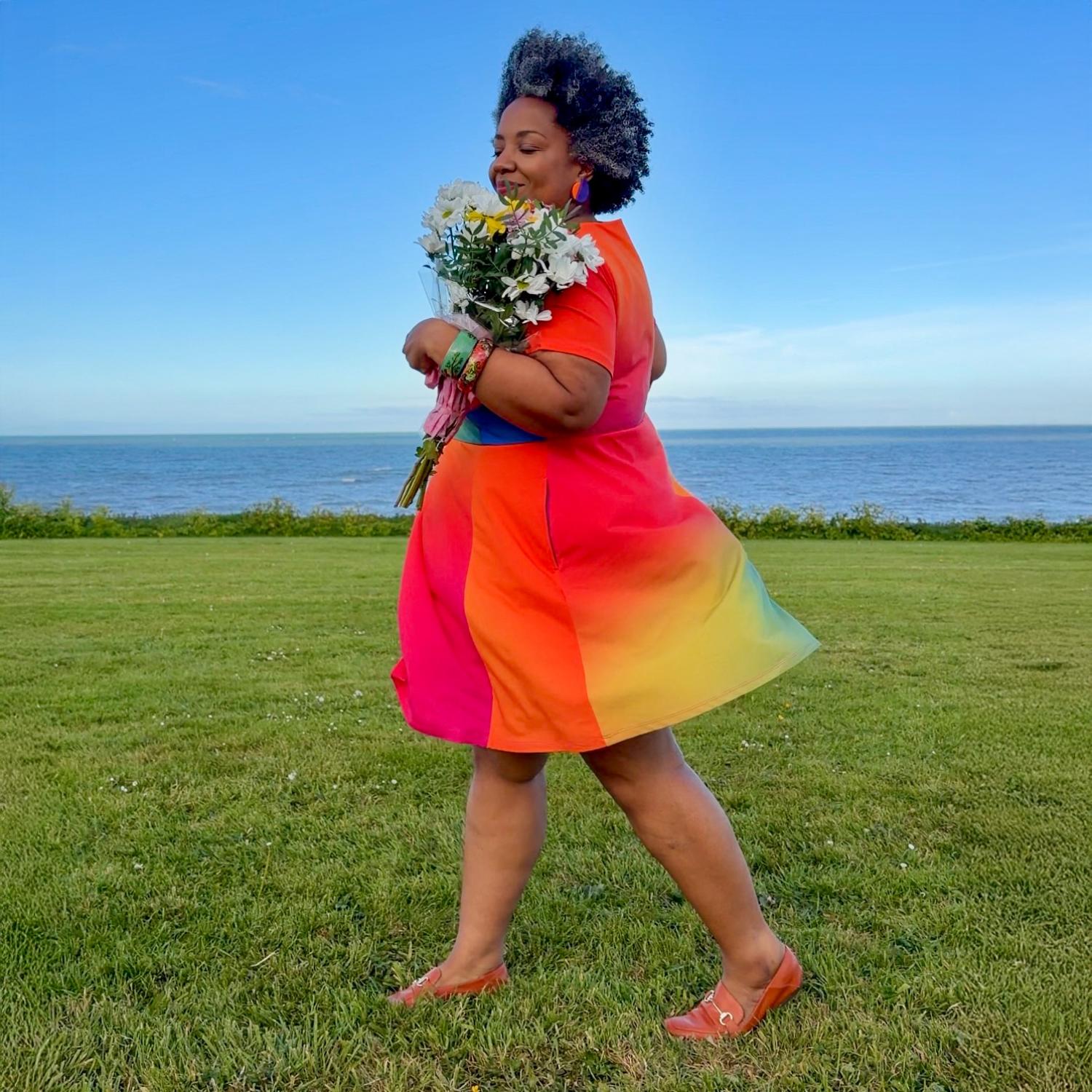 A-Linien-Minikleid „Vanessa“ – Rainbow