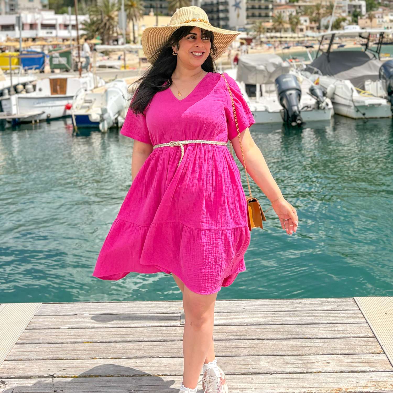 Amrita Kurze Kleid aus Baumwoll-Musselin – Peony