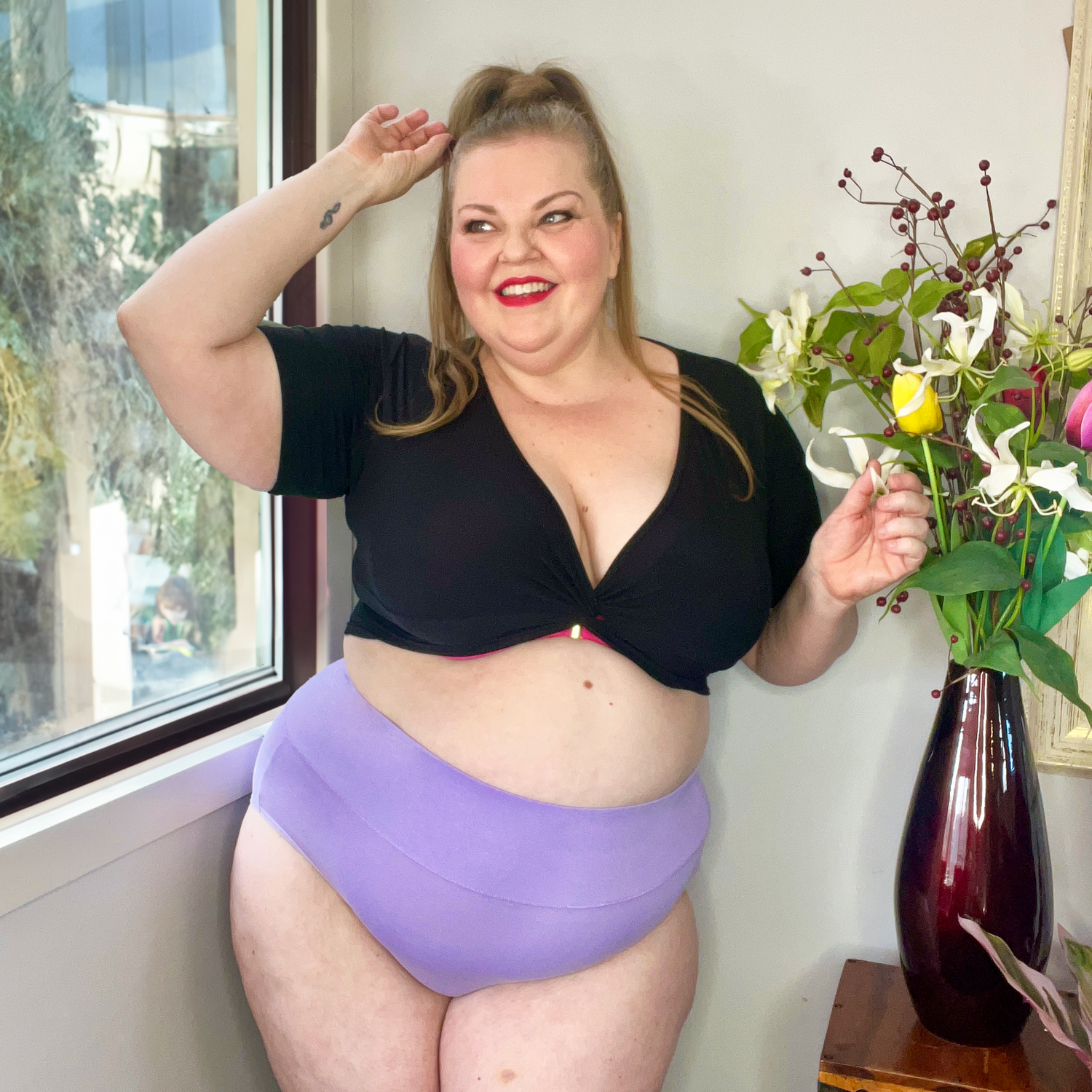 Heltrosa i ekologisk bomull - Cassis de Violet