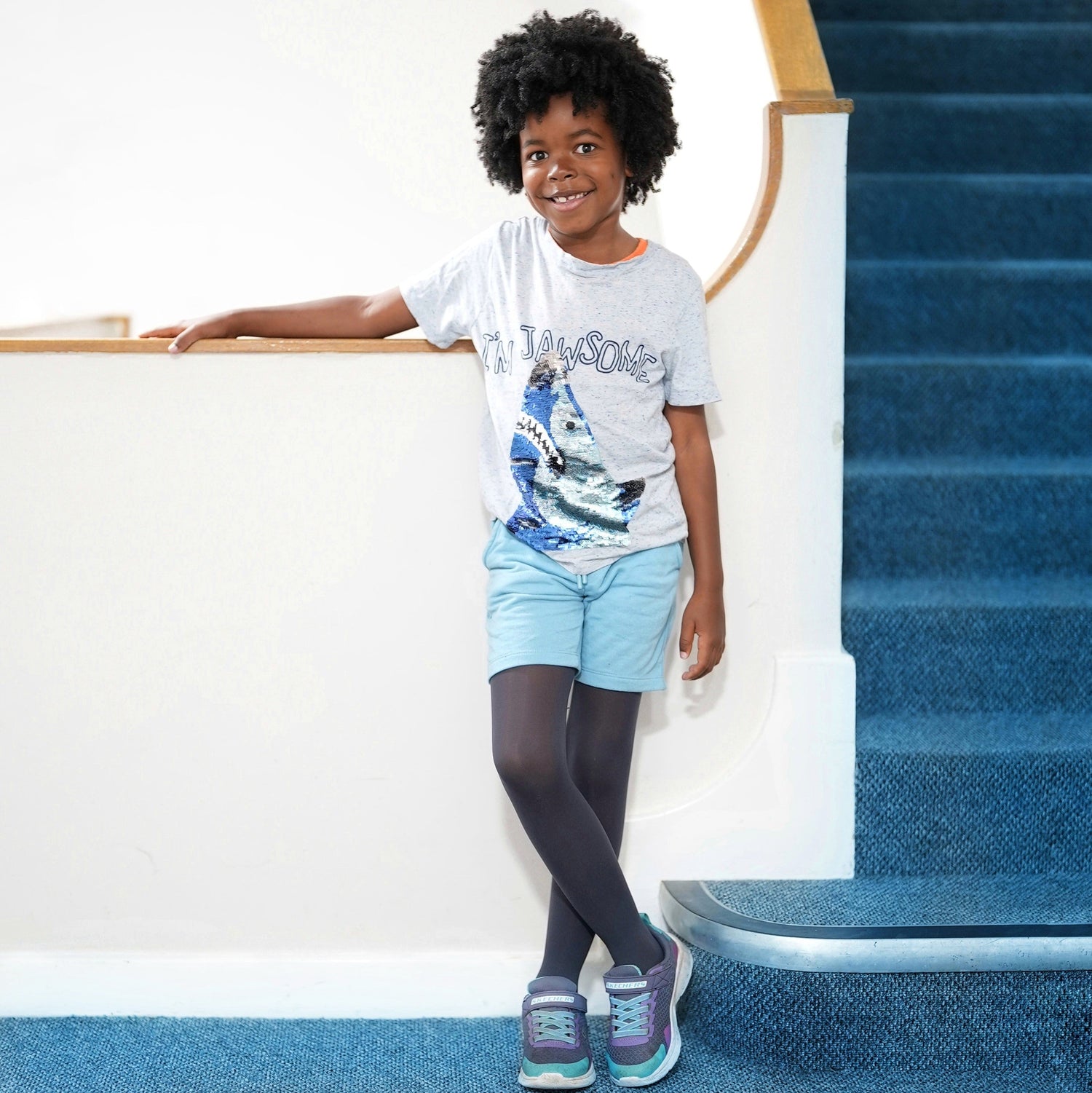 Barnstrumpbyxor - skiffergrå