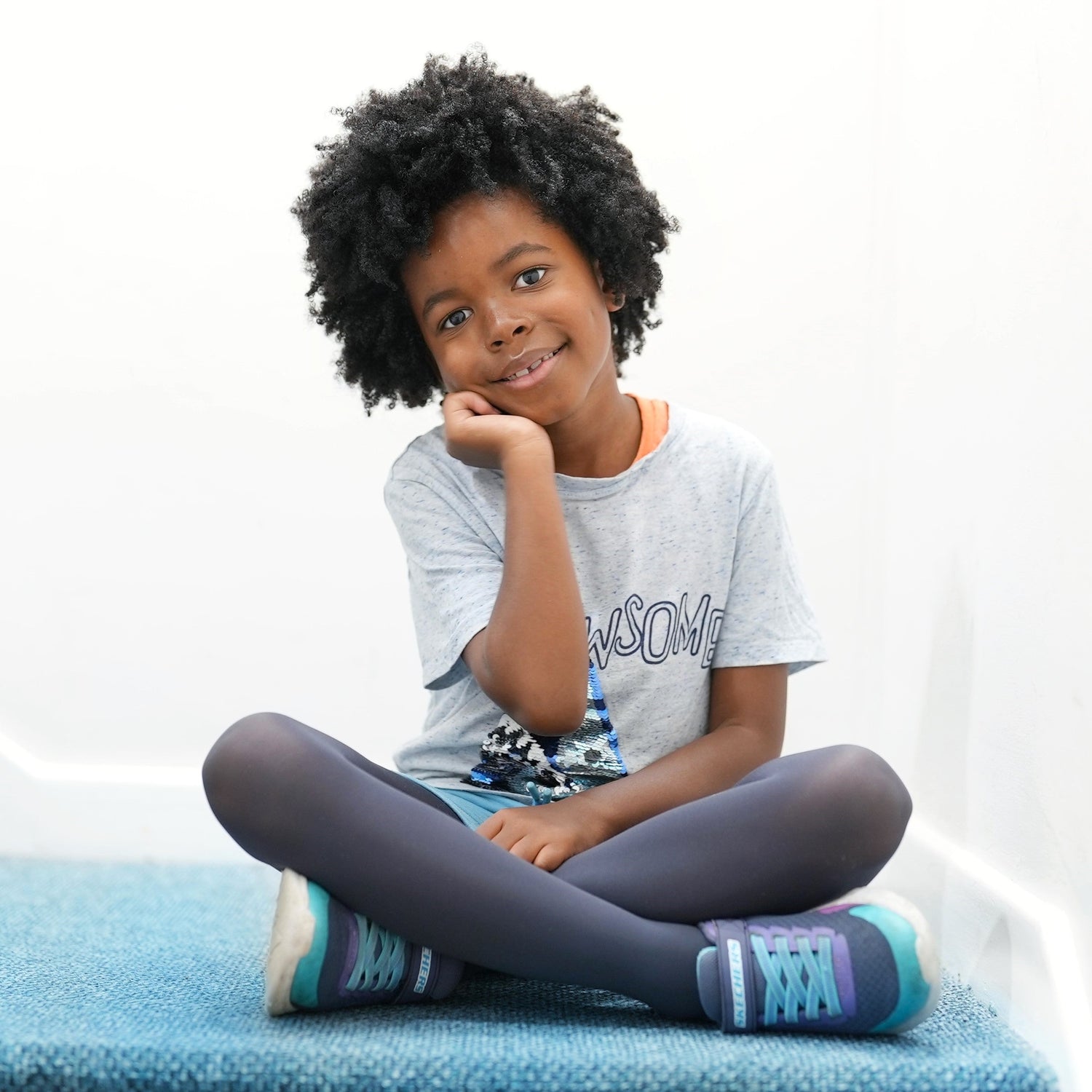 Barnstrumpbyxor - skiffergrå