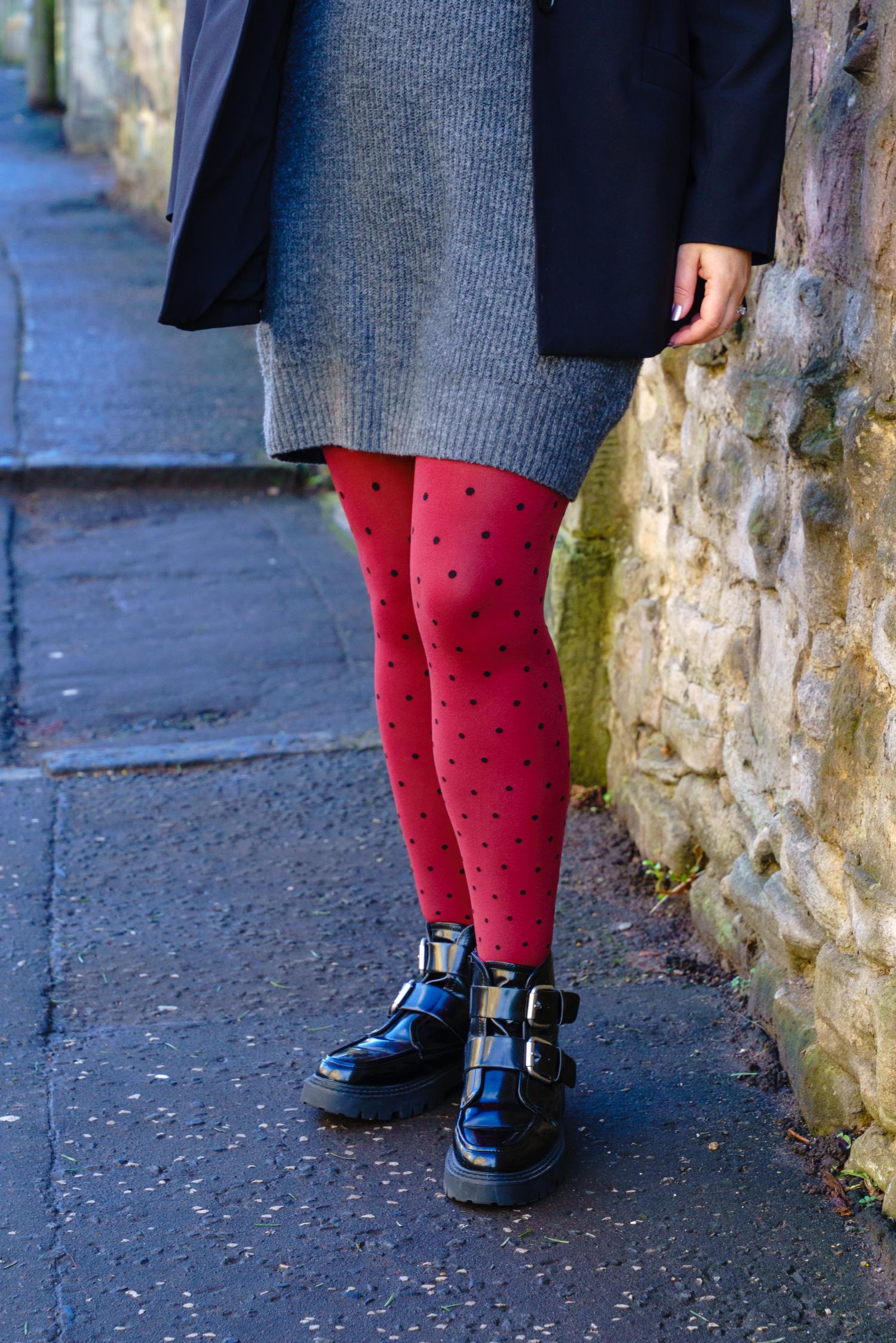 Weihnachts-Strumpfhose - Cherry Dot