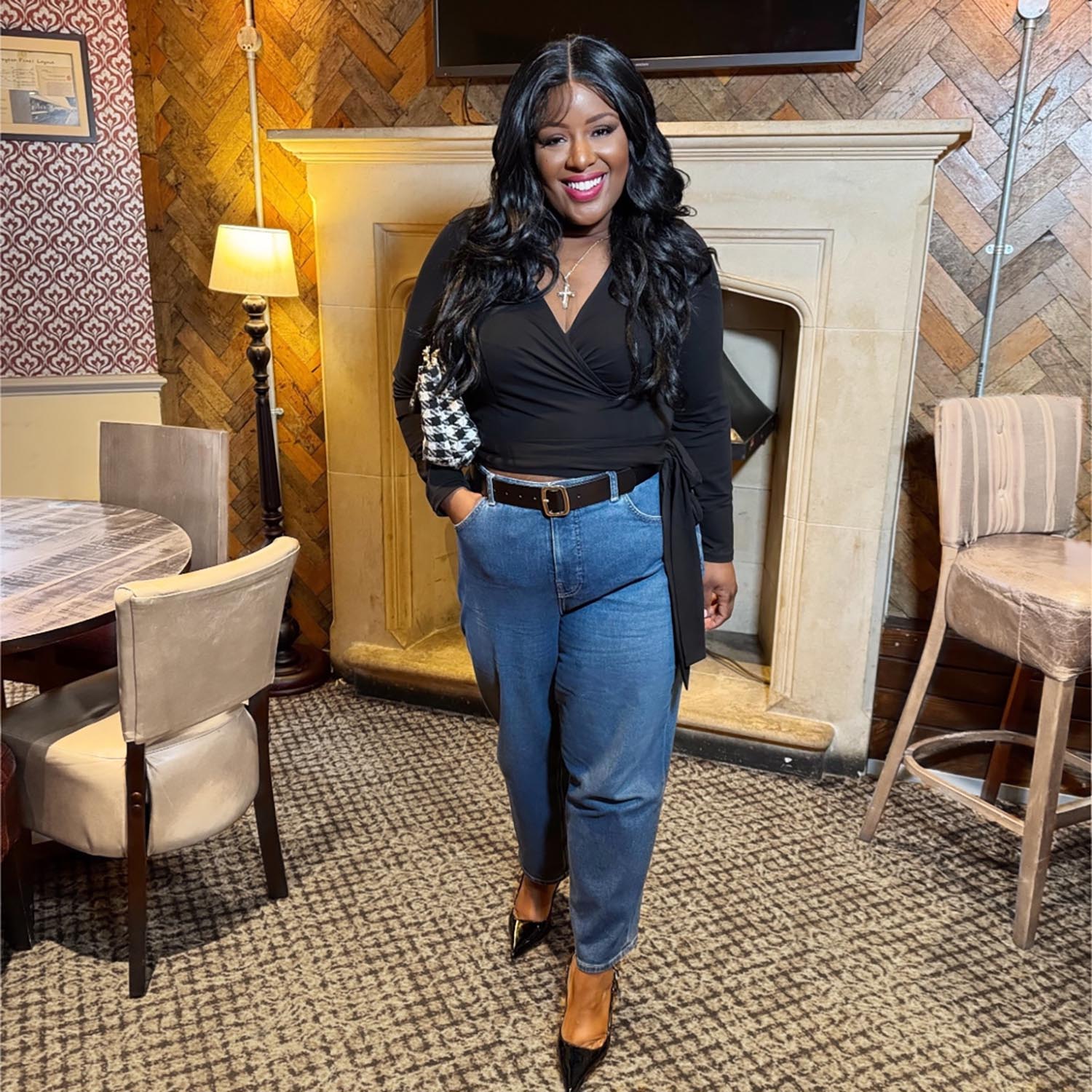 Bio-Baumwolle Wickeloberteil aus Bio-Baumwolle - Black