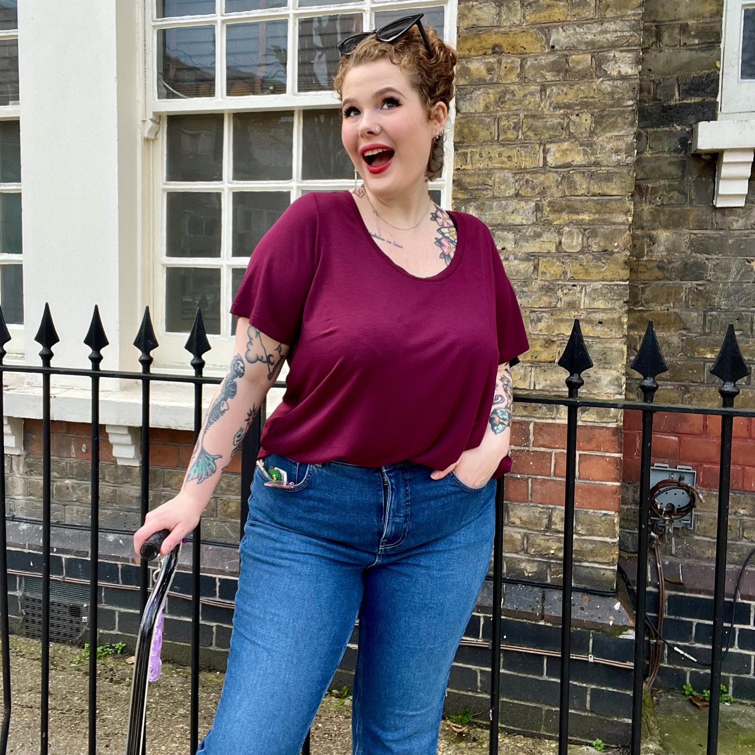 Bambus Lounge-T-Shirt - Cherry