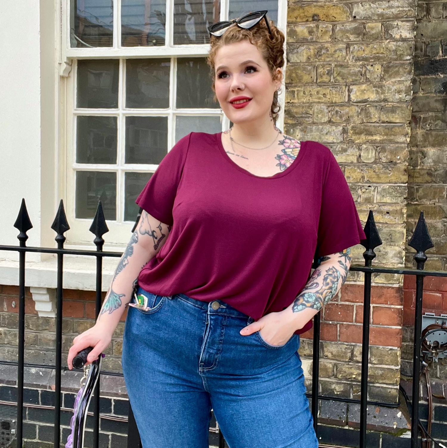 Bambus Lounge-T-Shirt - Cherry