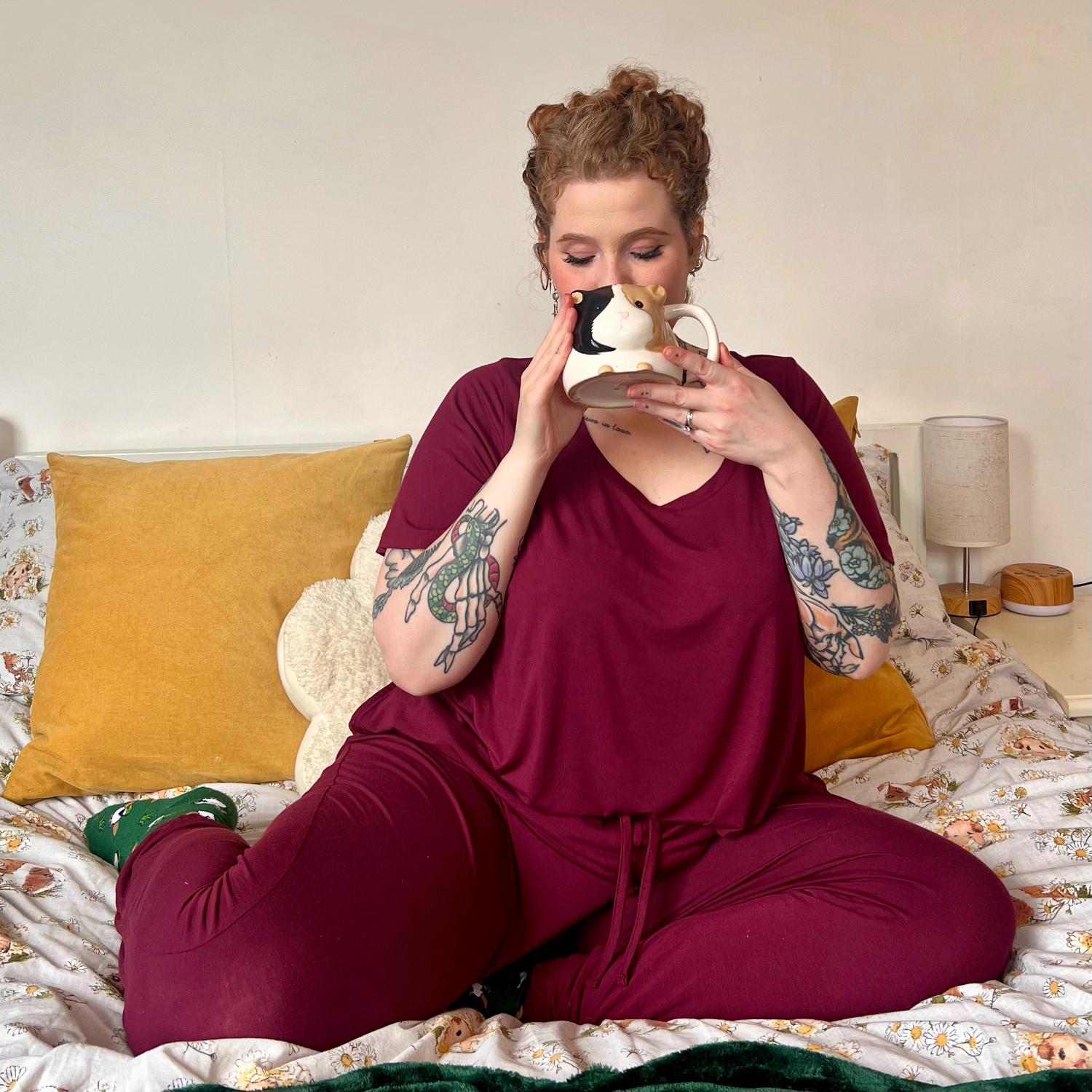 Bambus Lounge-T-Shirt - Cherry