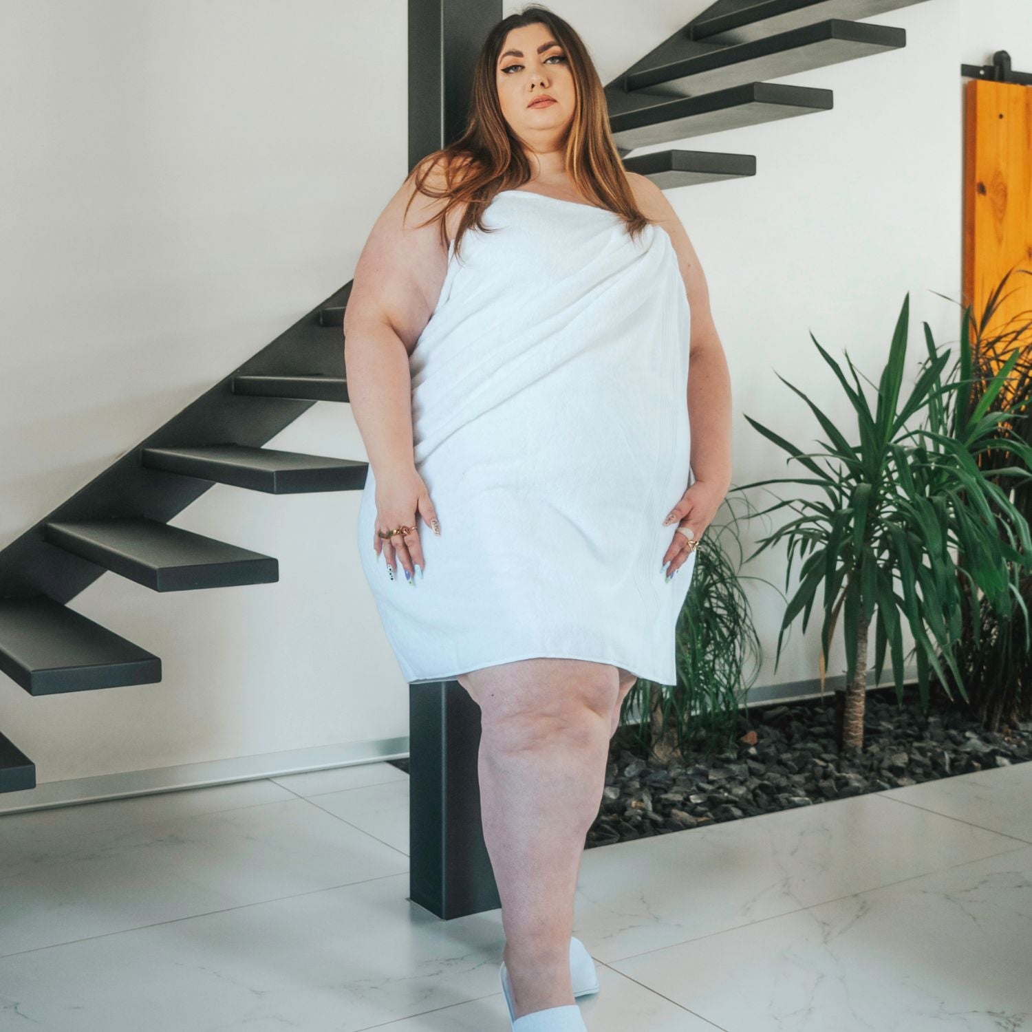 Großes Softee Badetuch - Weiß