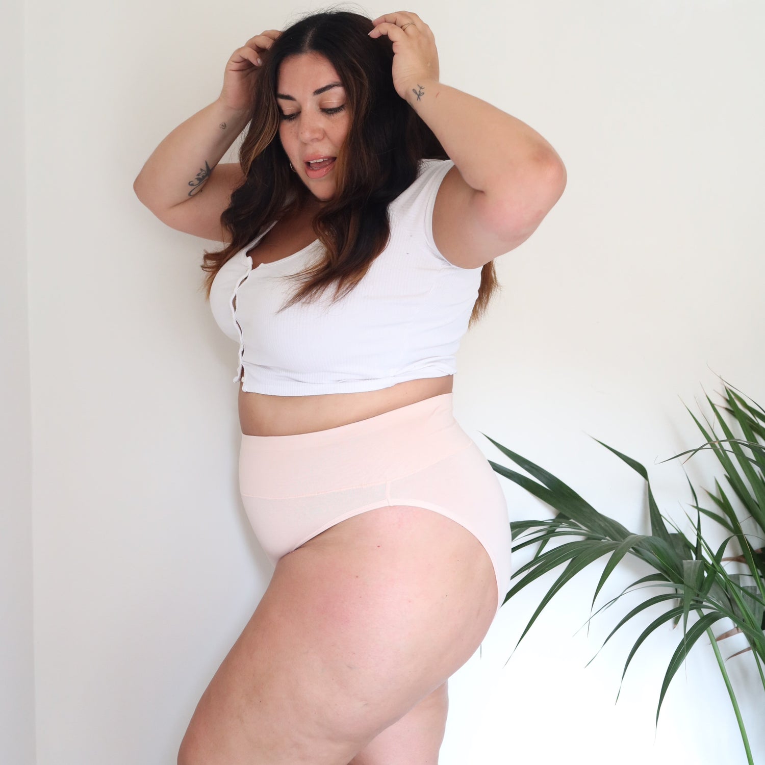 Bio-Baumwolle Super High Leg Slips - Ballet Pink