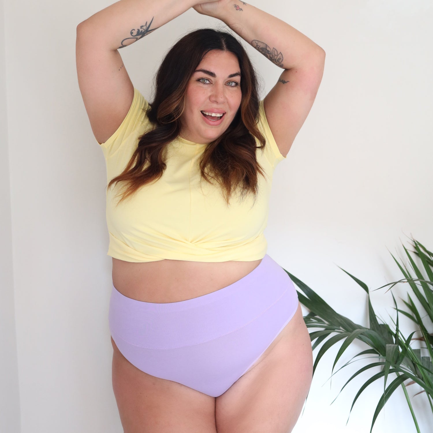 Ekologisk bomull Cheeky High Leg Briefs- Cassis de Violet