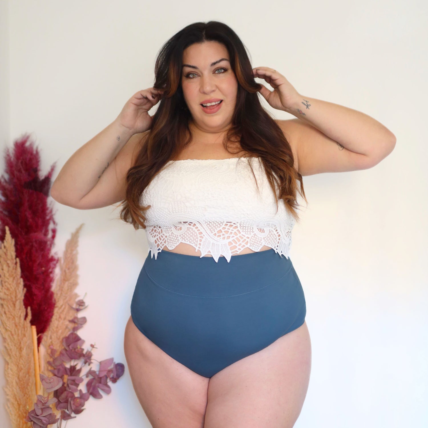 Bio-Baumwolle Super hochtailliert Slips - Denim