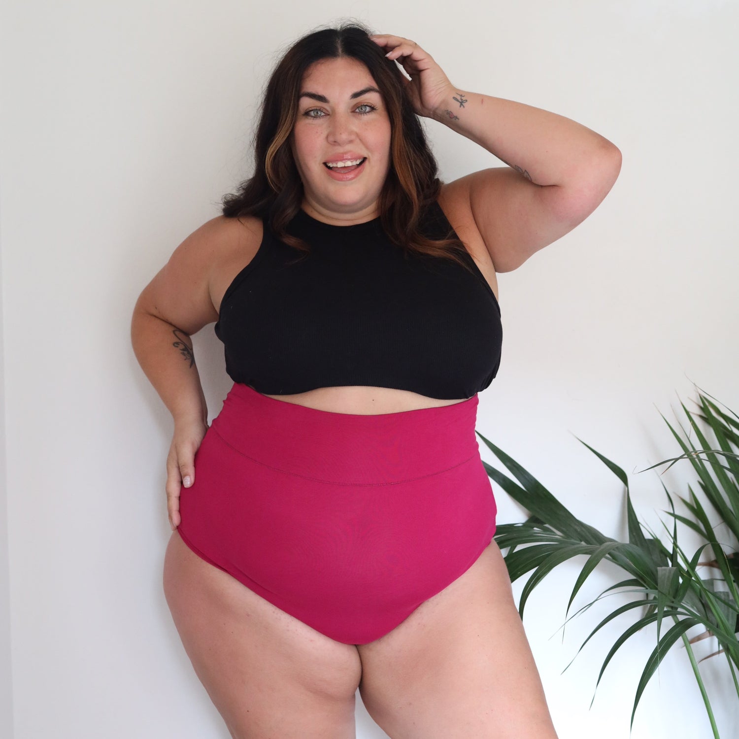 Bio-Baumwolle Super hochtailliert Slips - Raspberry Pie