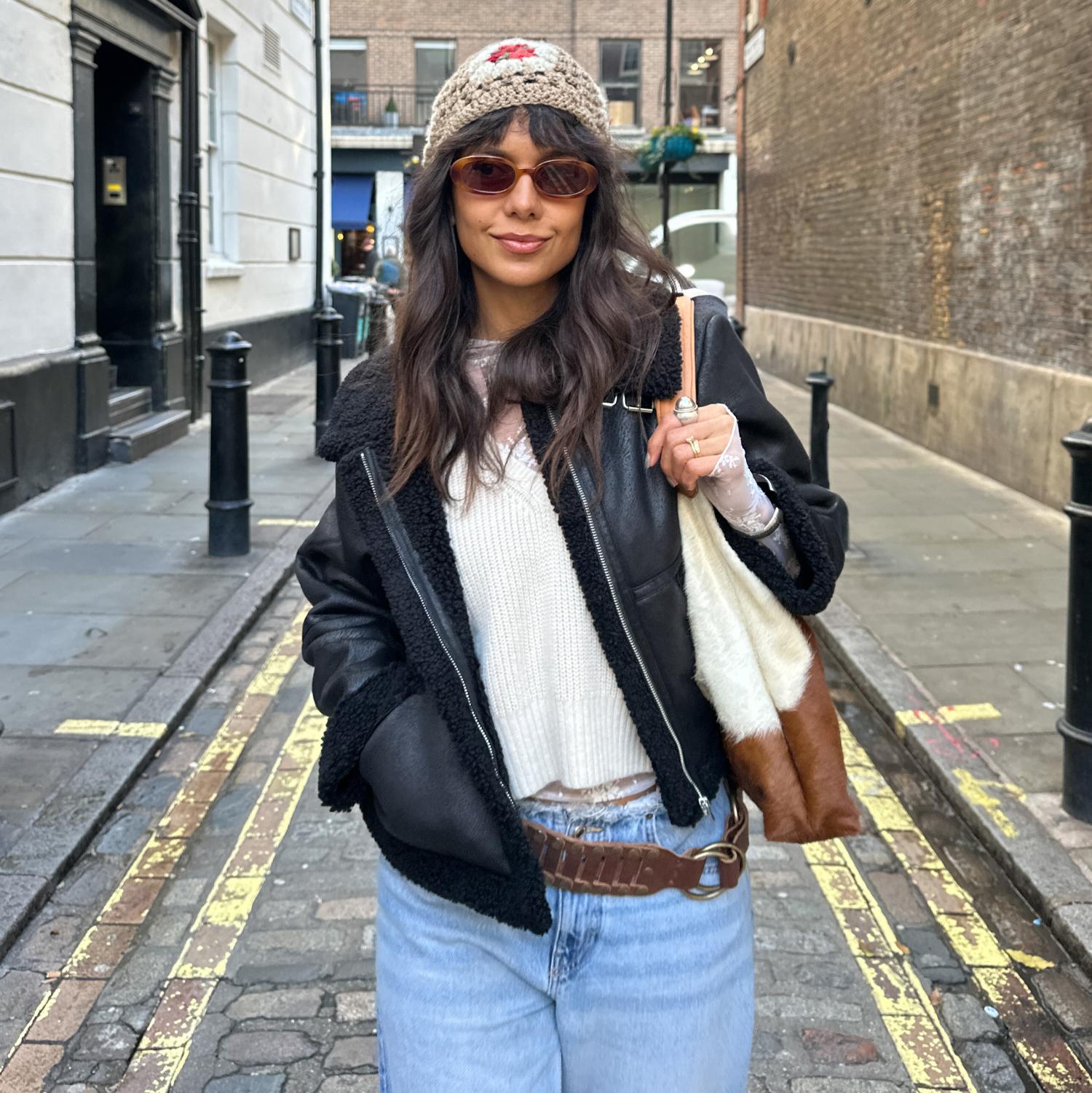 Bessie Aviator Jacke – Schwarz