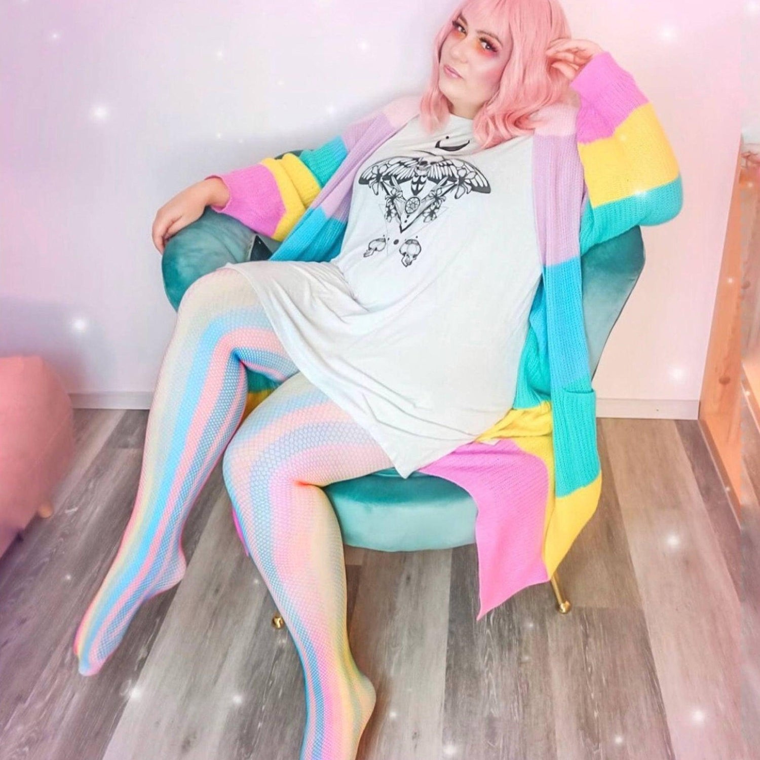 Netzstrumpfhosen - Rainbow