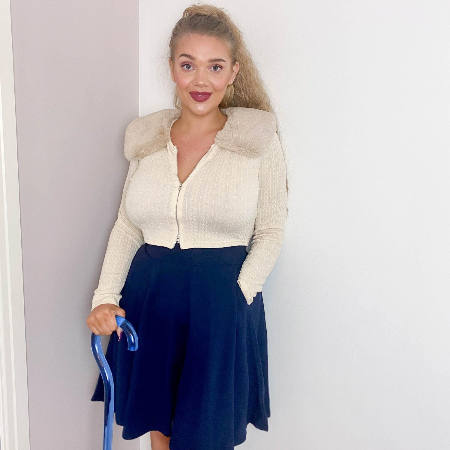 Flare kjol - Marinblå