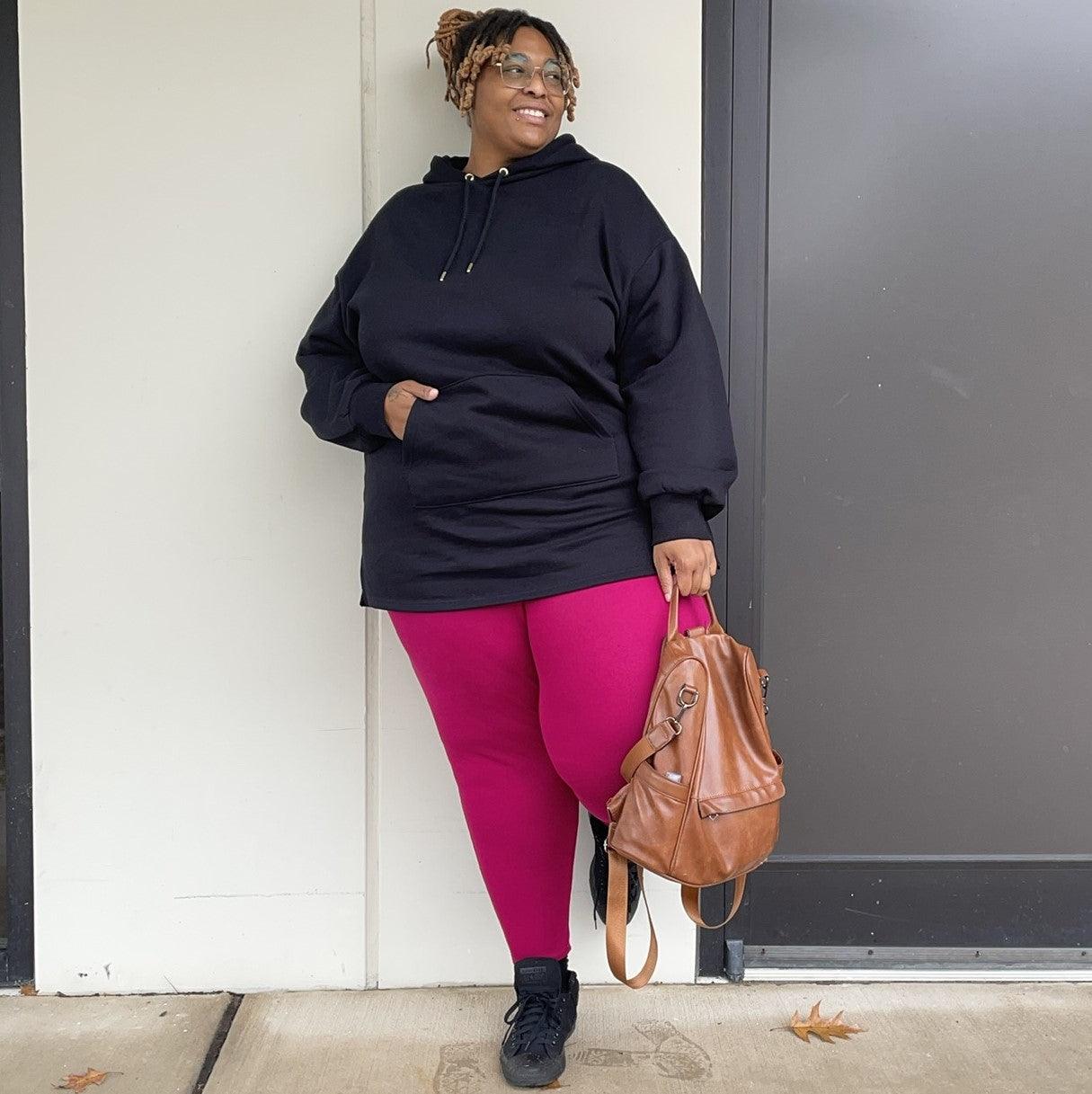 Bio-Baumwolle Longline Hoodie - Schwarz