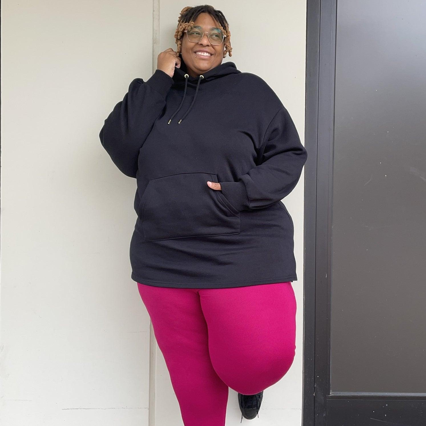 Bio-Baumwolle Longline Hoodie - Schwarz