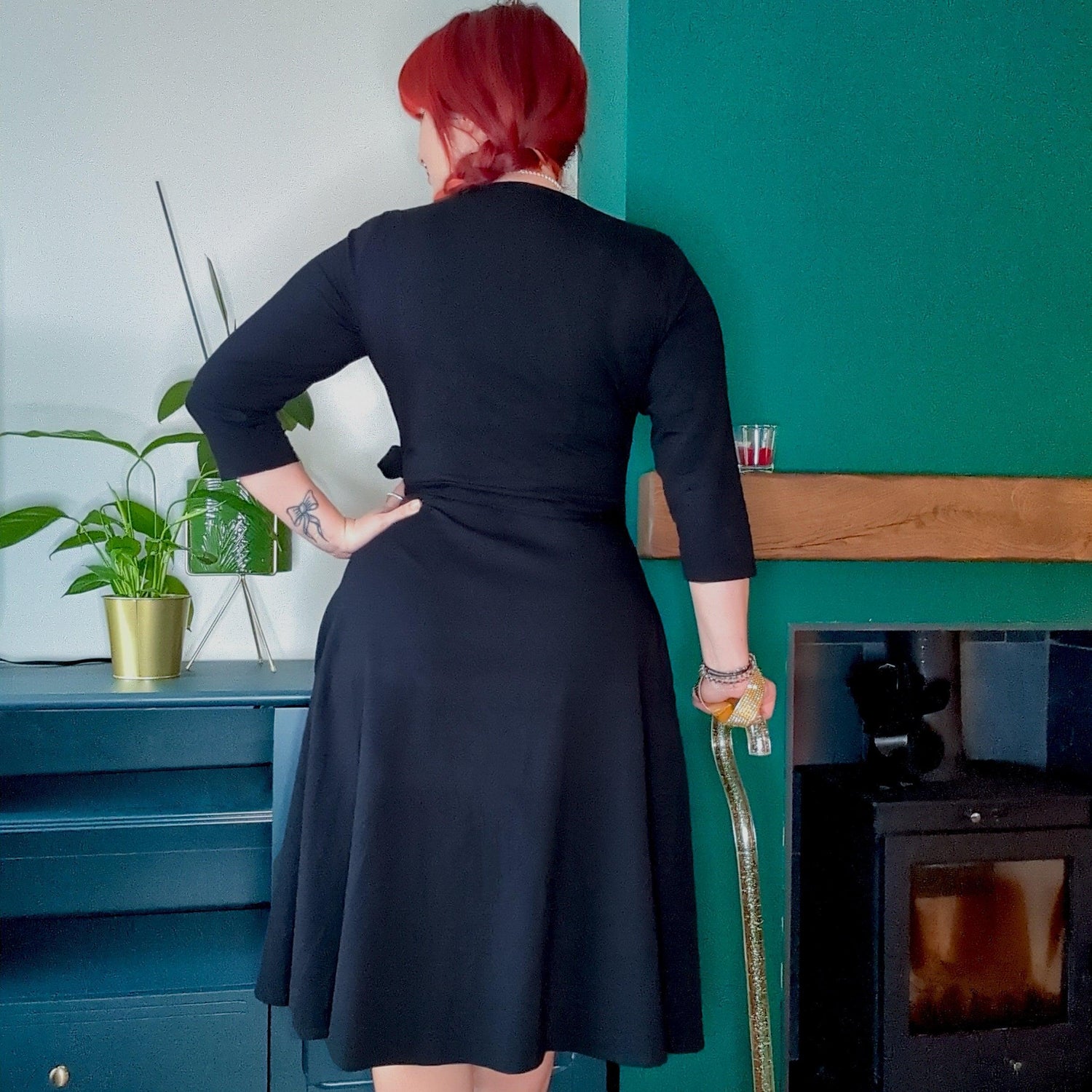 Wickelkleid - Schwarz