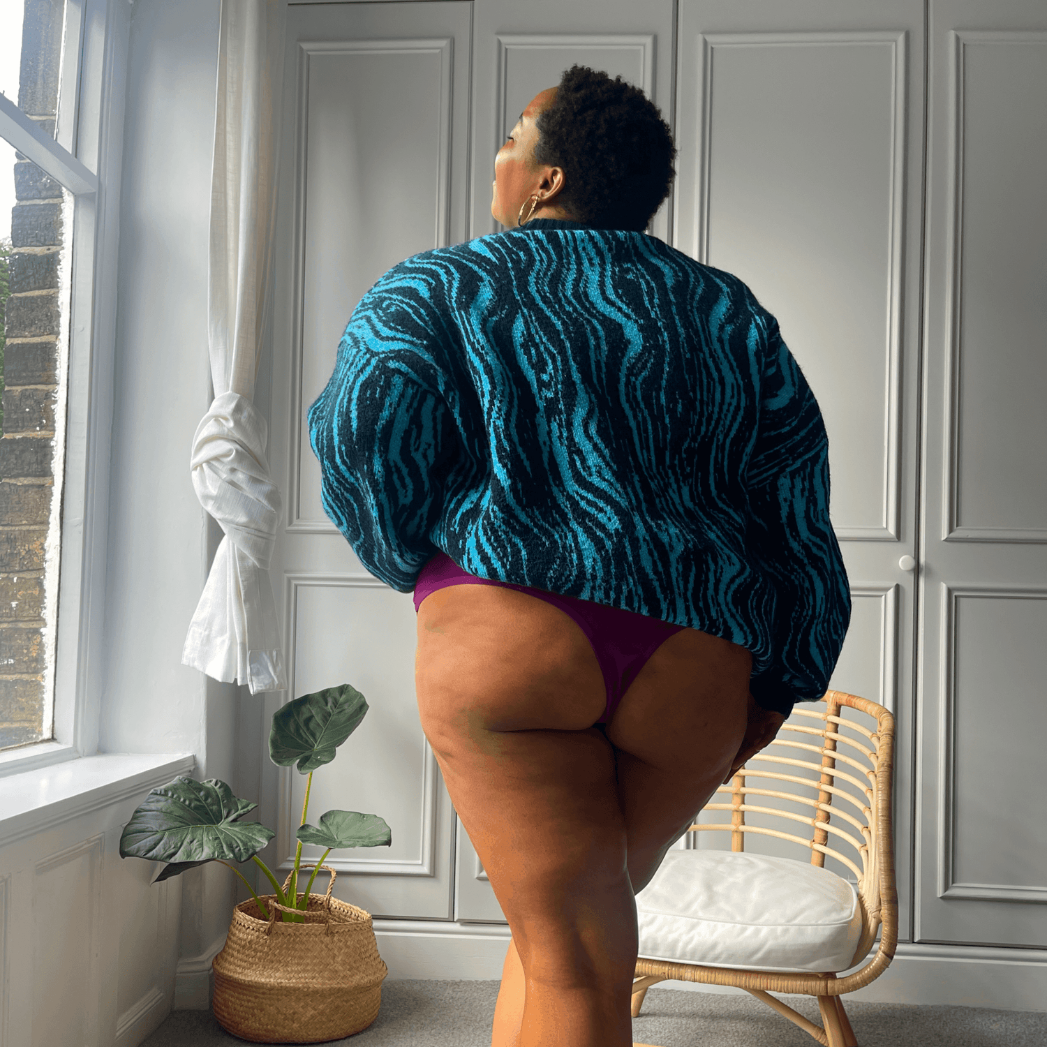 Bio-Baumwolle Cheeky High Leg Slips- Figgy Pudding