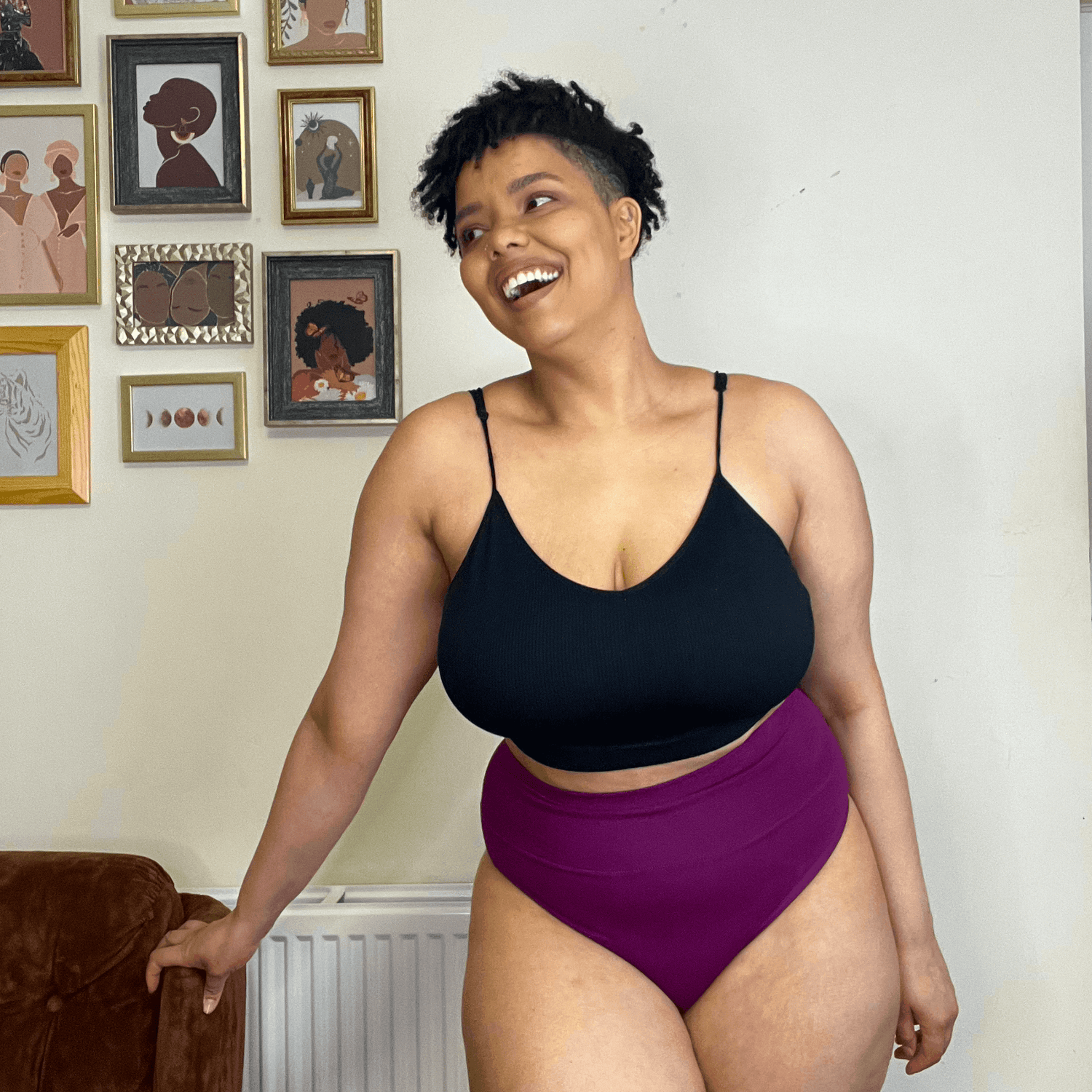 Bio-Baumwolle Cheeky High Leg Slips- Figgy Pudding