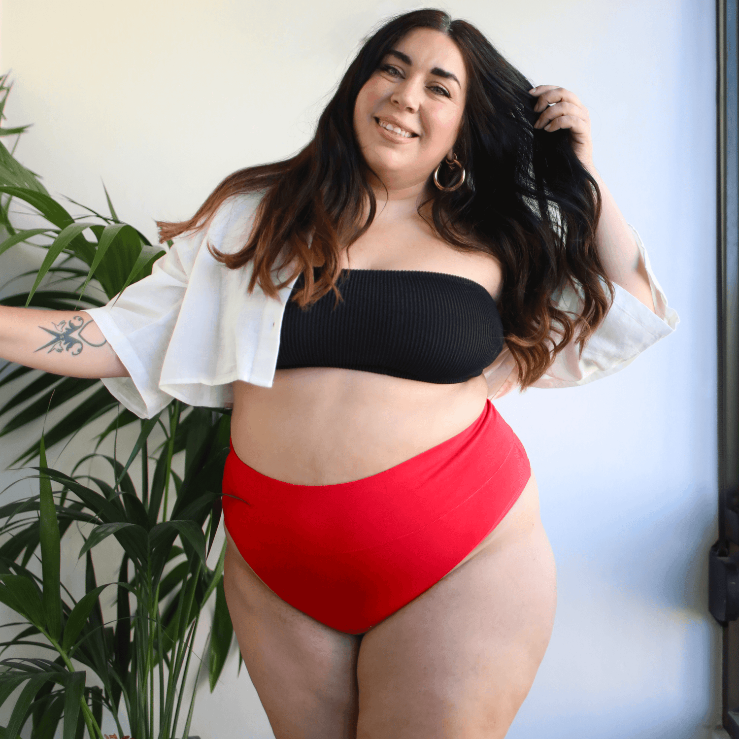 Bio-Baumwolle Cheeky High Leg Slips- Lobster