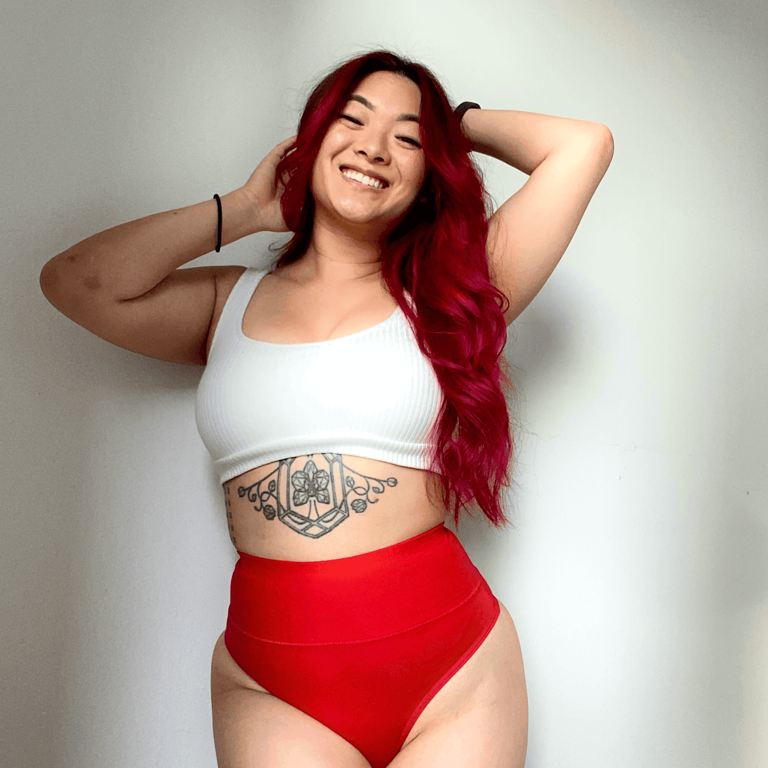 Organiczne bawełniane figi z wysokim stanem i wycięciami - Lobster