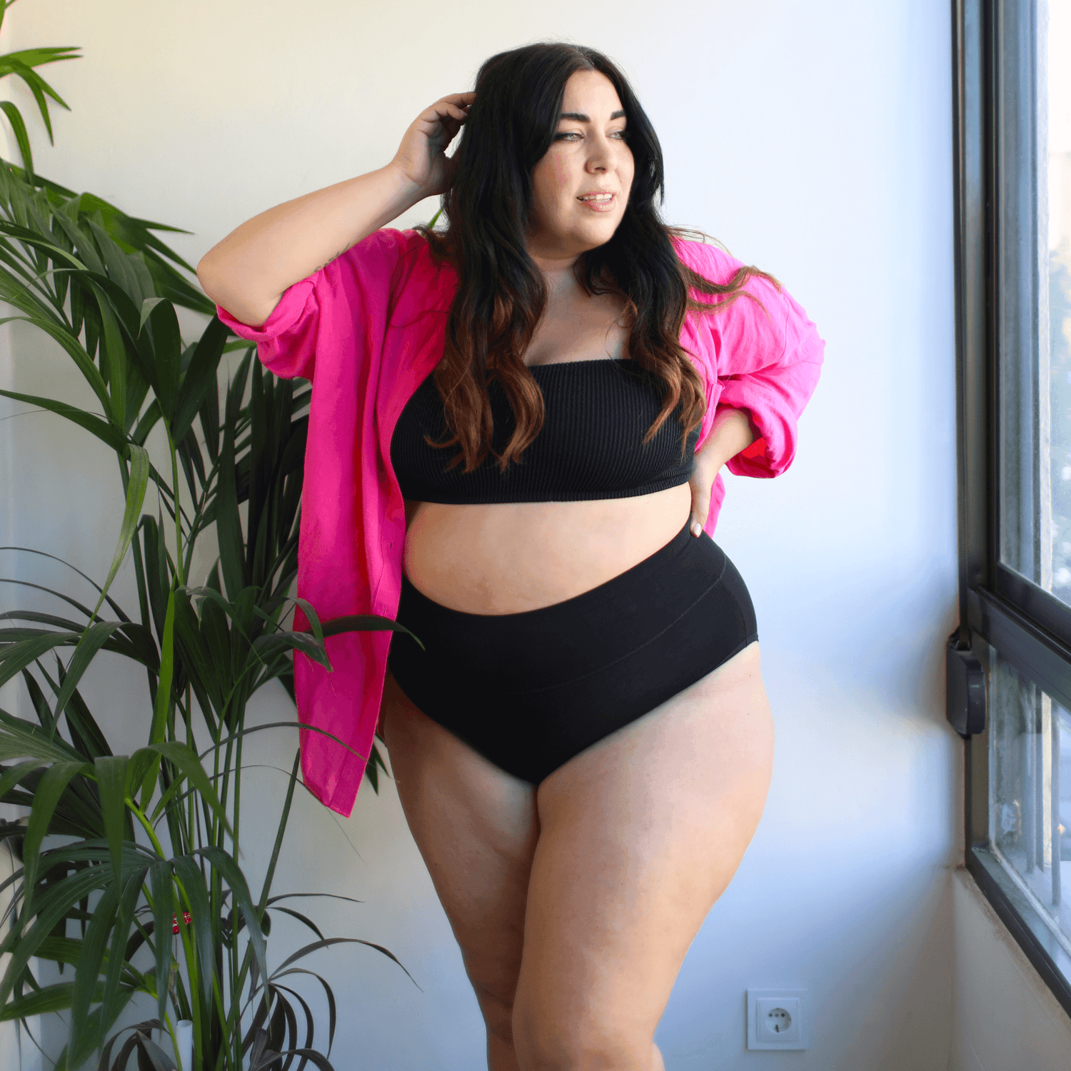 Bio-Baumwolle Vollständiger Slips - Schwarz