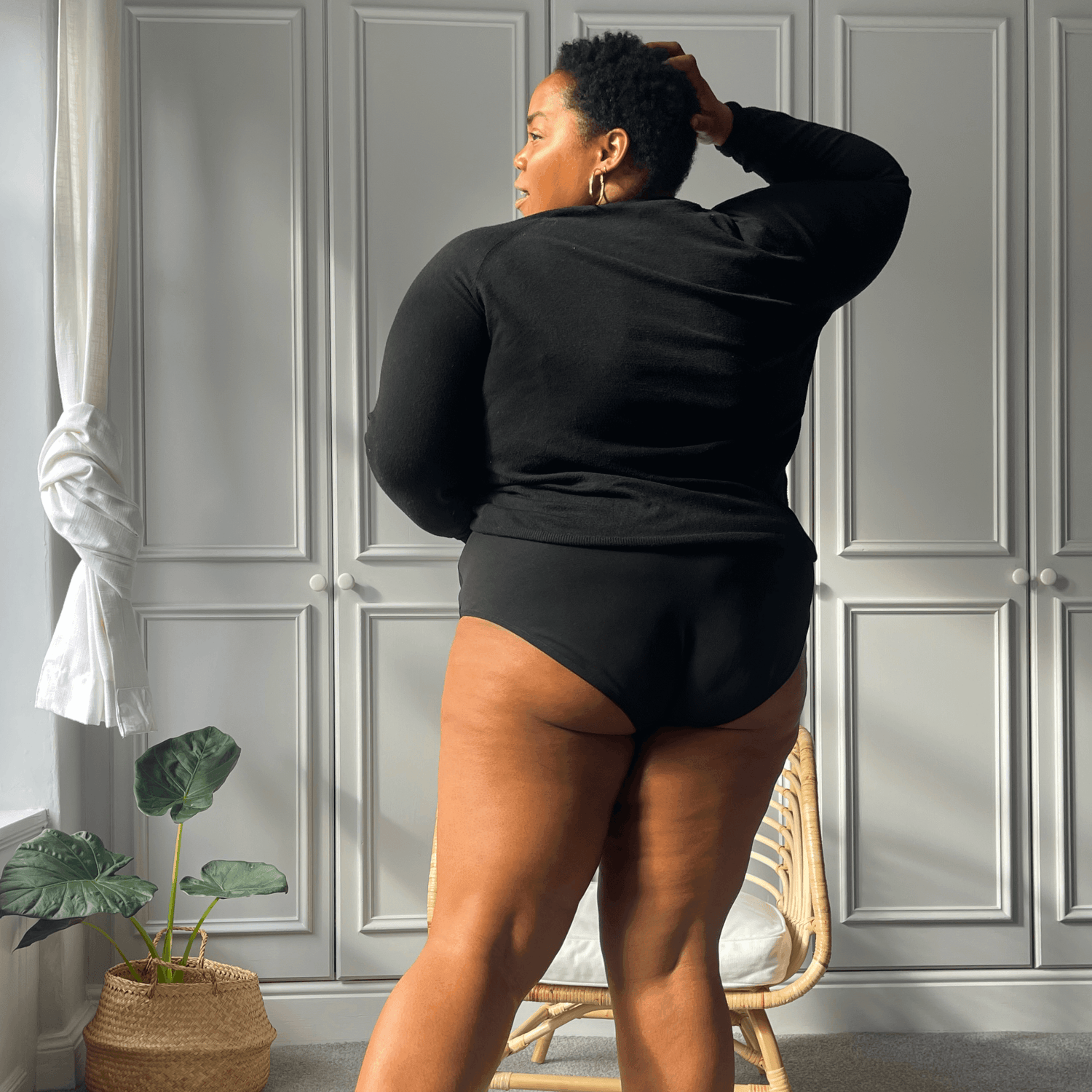 Bio-Baumwolle Vollständiger Slips - Schwarz