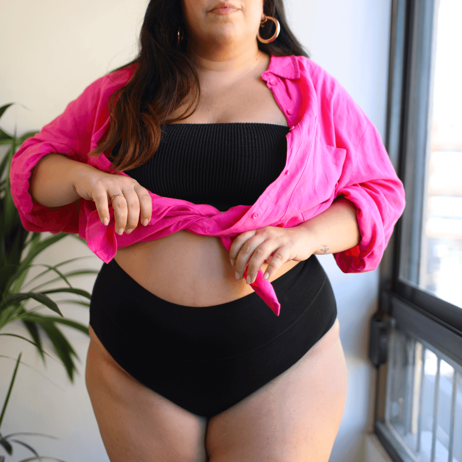 Bio-Baumwolle Vollständiger Slips - Schwarz