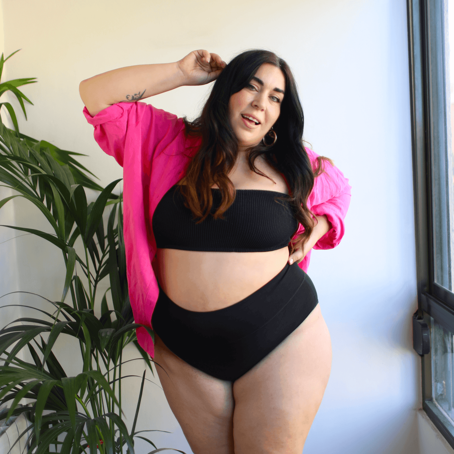 Bio-Baumwolle Vollständiger Slips - Schwarz