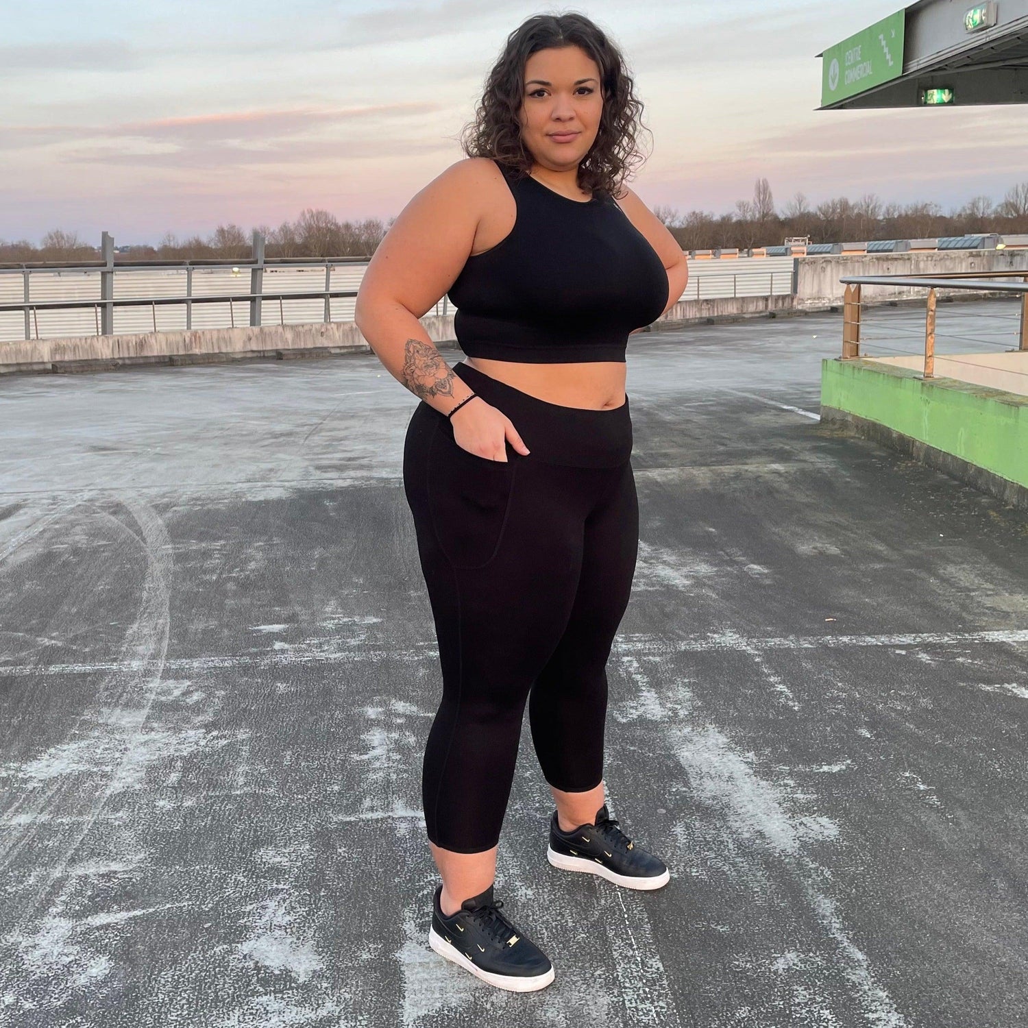 Squat-sichere - 7/8 Leggings - Schwarz