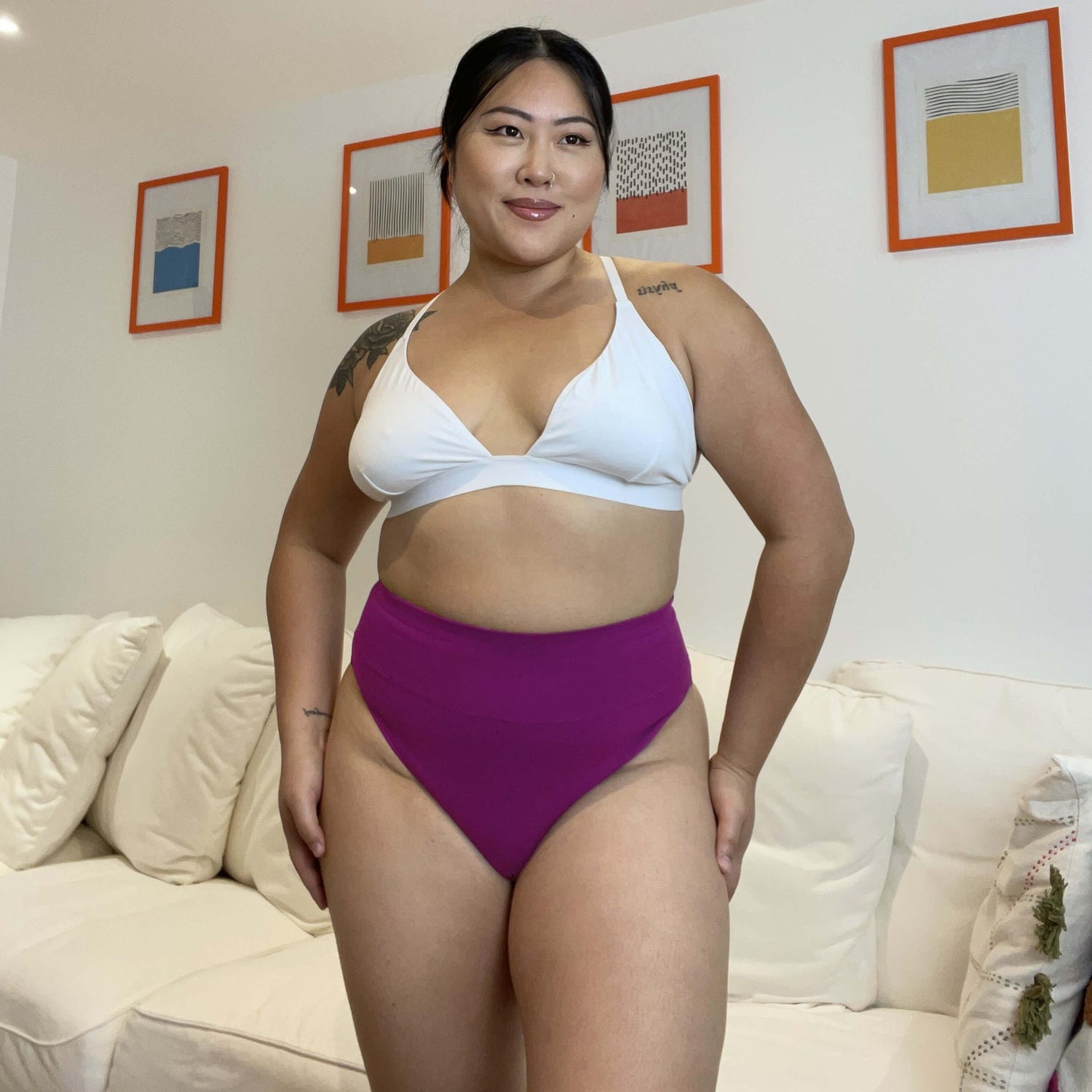 Bio-Baumwolle Super High Leg Slips - Figgy Pudding