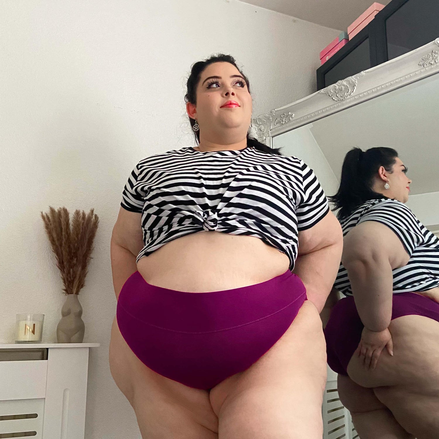 Bio-Baumwolle Super High Leg Slips - Figgy Pudding