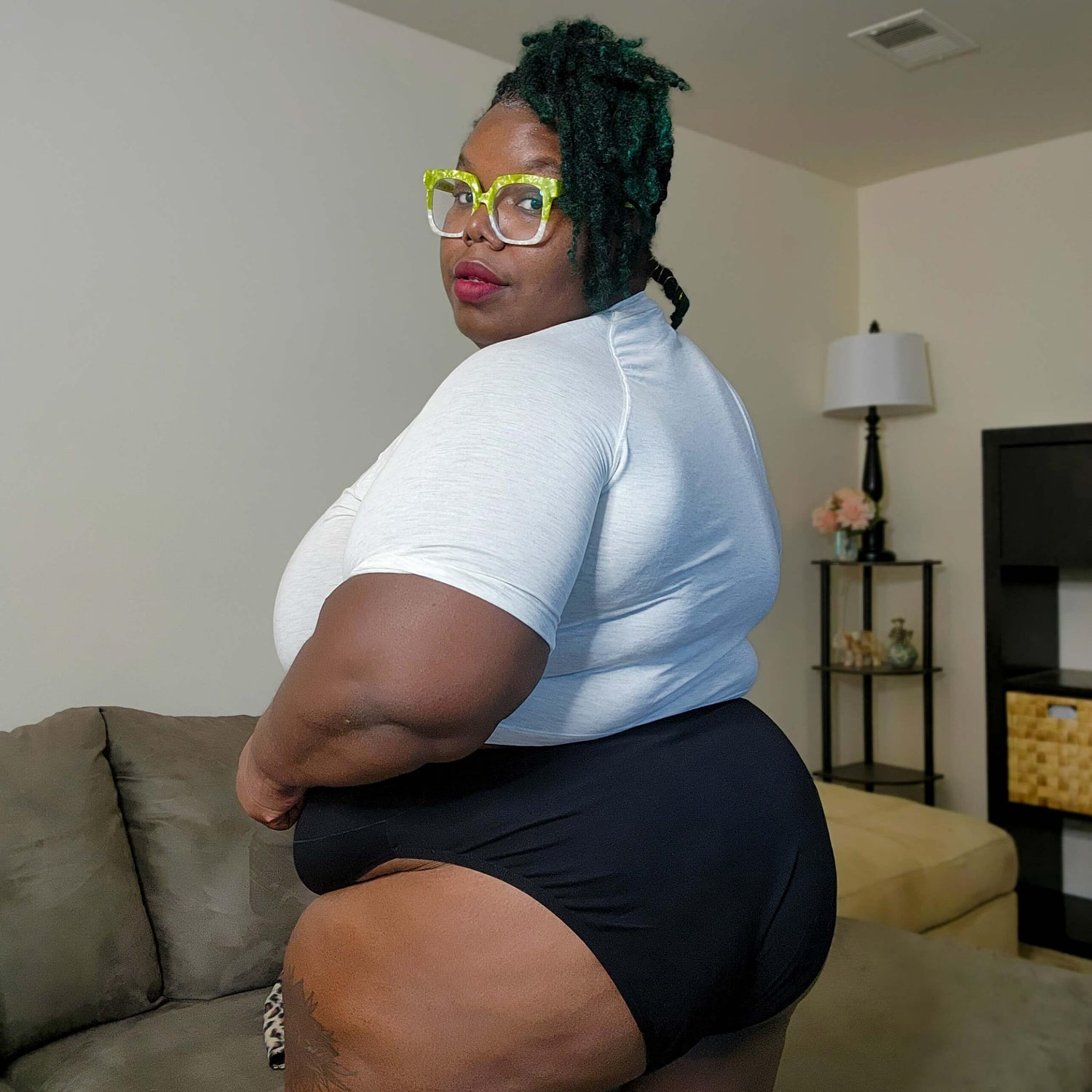 Bio-Baumwolle Super High Leg Slips - Schwarz