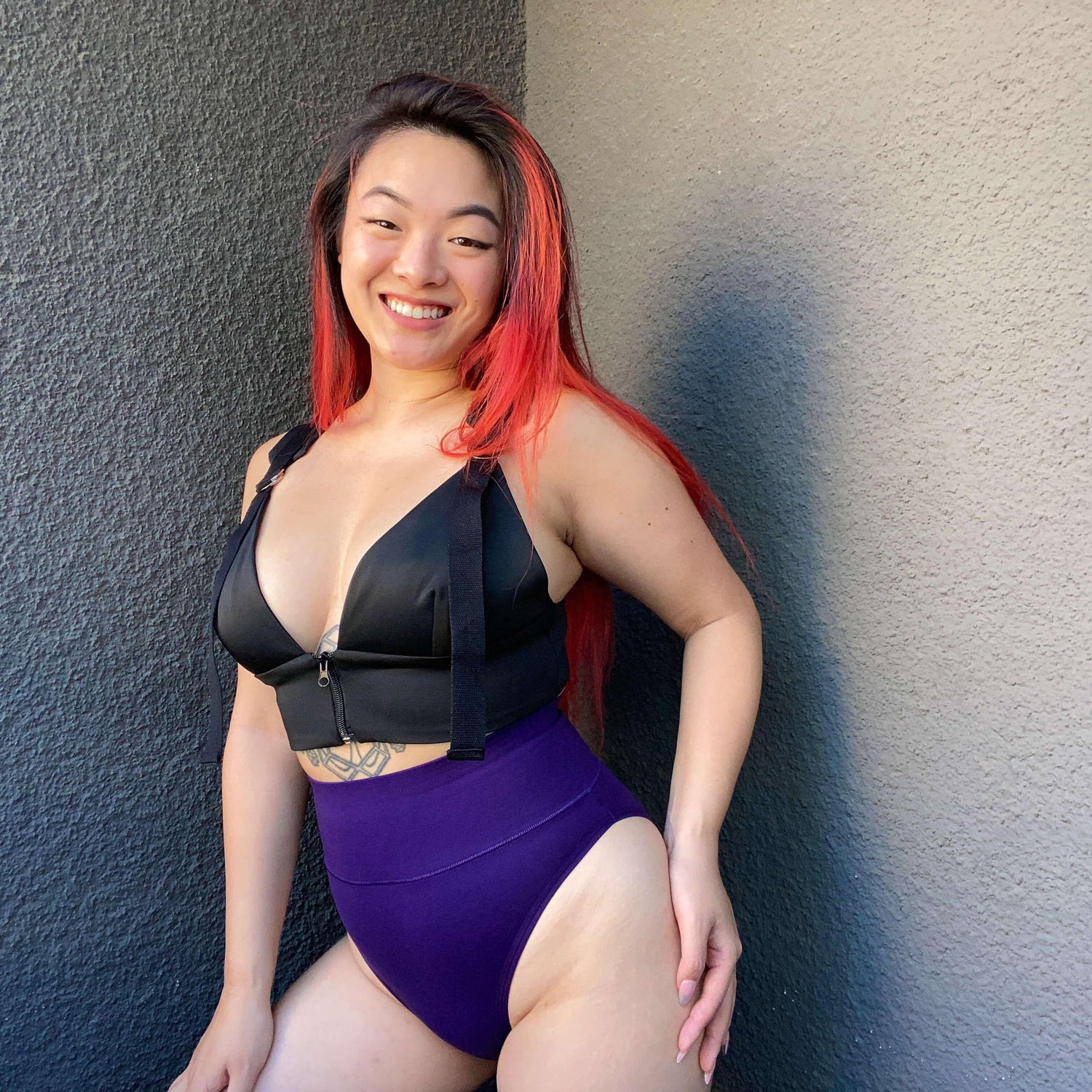 Bio-Baumwolle Super High Leg Slips - Suffragette Purple