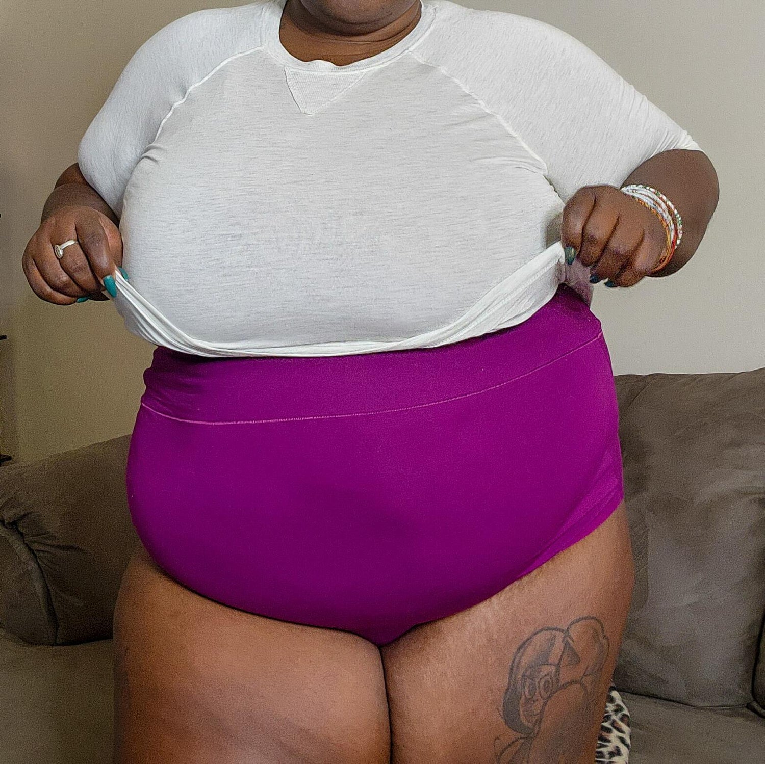 Bio-Baumwolle Super hochtailliert Slips - Figgy Pudding