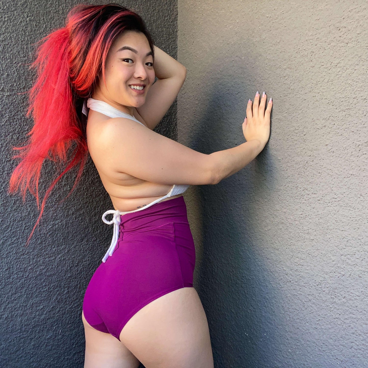 Bio-Baumwolle Super hochtailliert Slips - Figgy Pudding