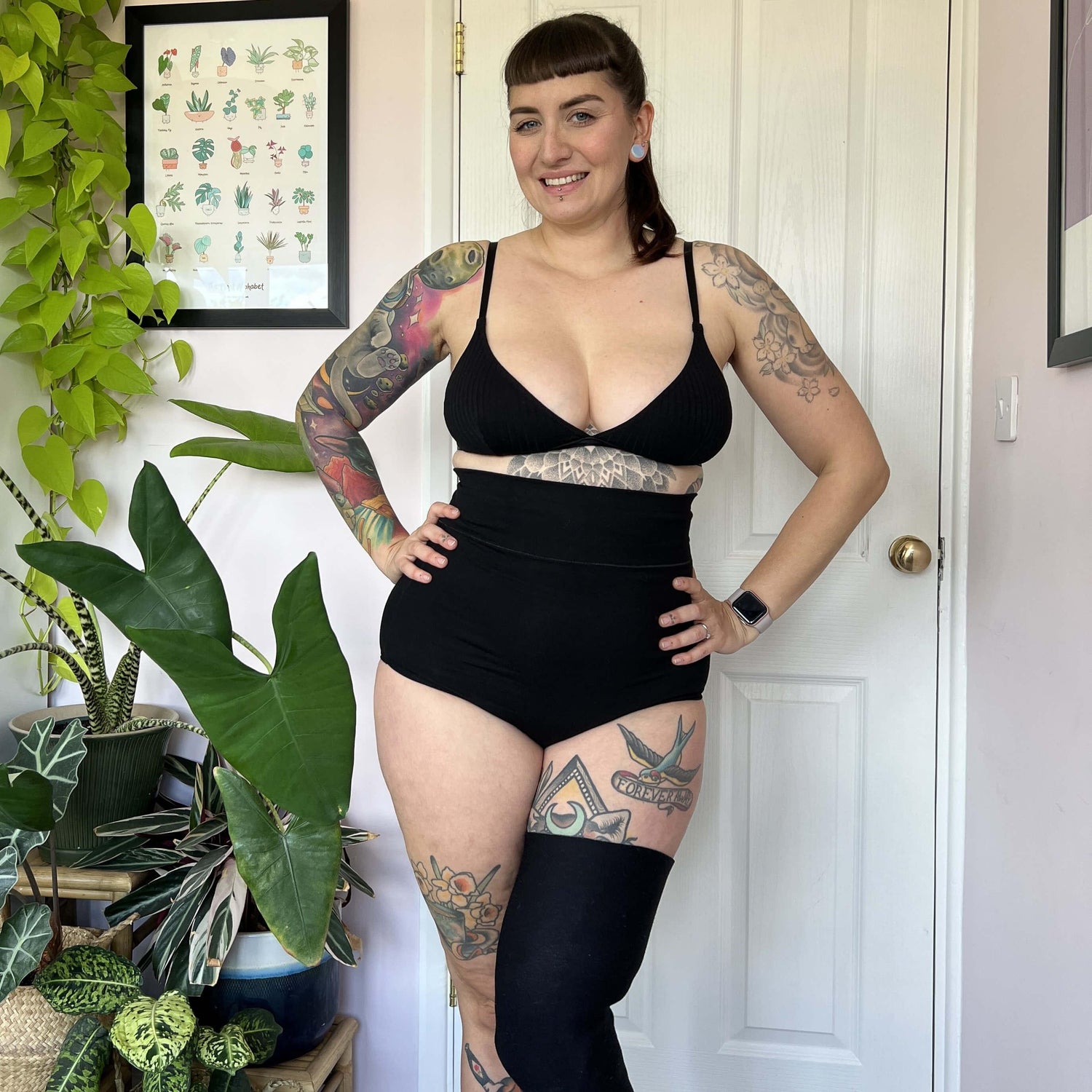 Bio-Baumwolle Super hochtailliert Slips - Schwarz