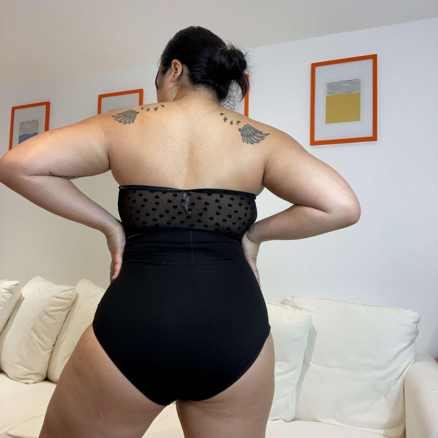 Bio-Baumwolle Super hochtailliert Slips - Schwarz