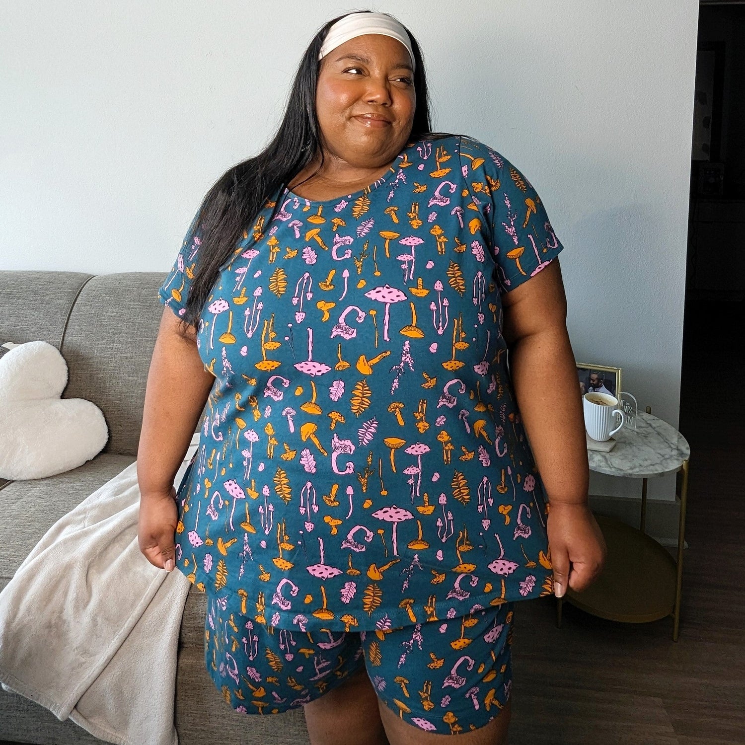 Bio-Baumwolle Pyjama-T-Shirt - Pilzflicken