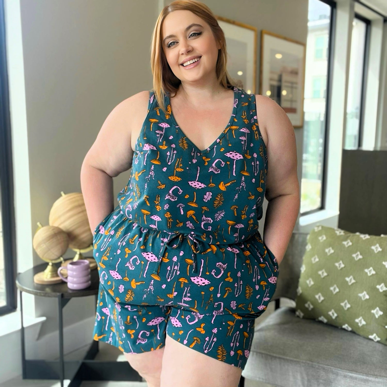 Bio-Baumwolle Pyjama-Top - Pilzflicken