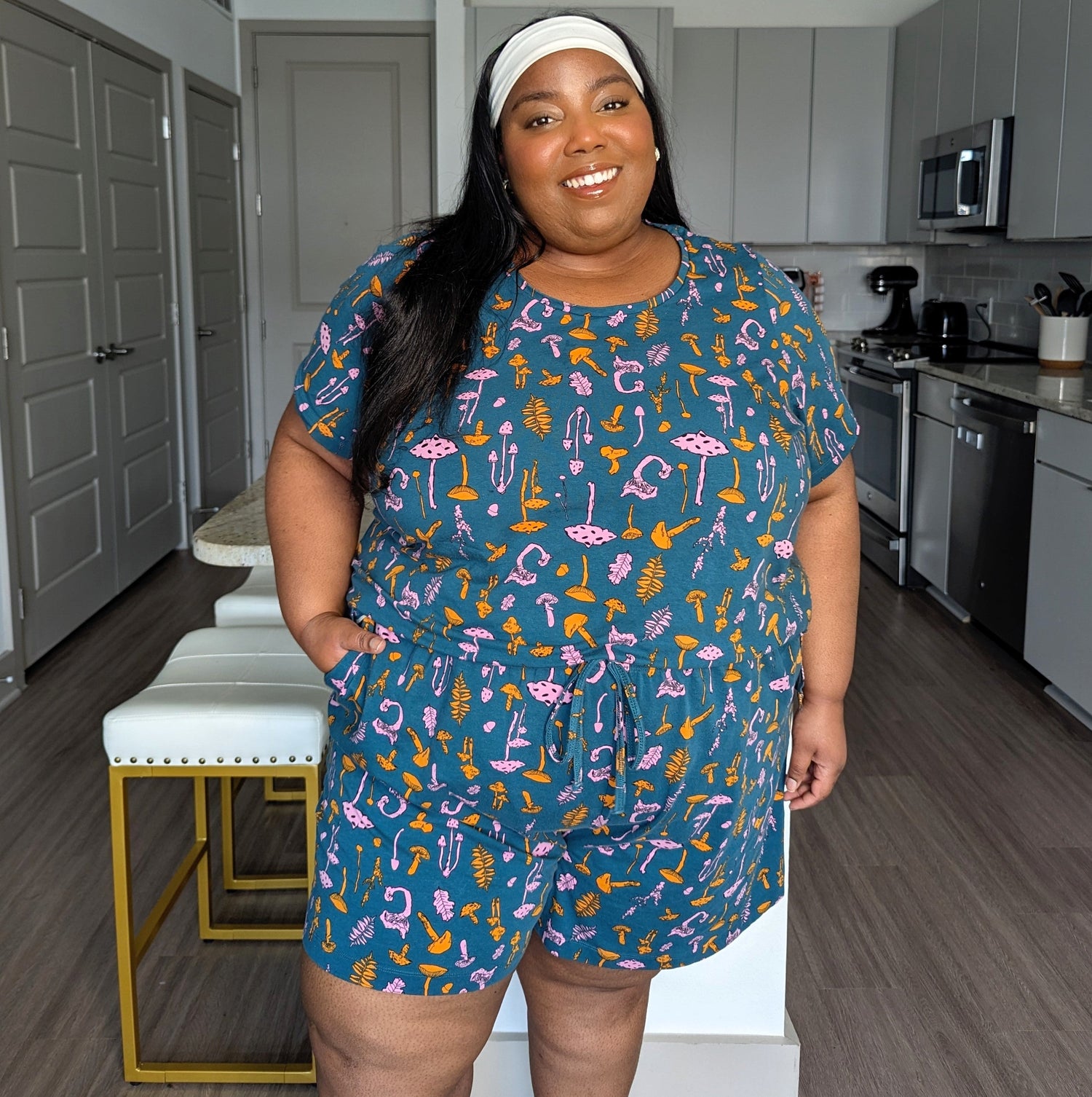 Bio-Baumwolle Pyjama-T-Shirt - Pilzflicken