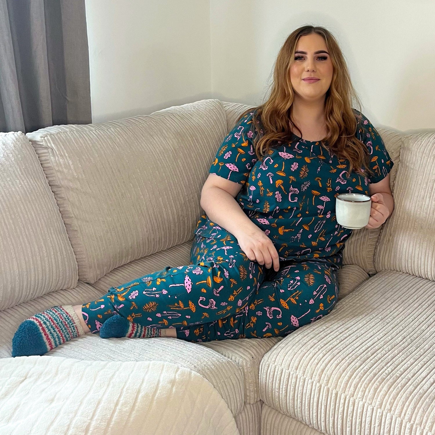 Bio-Baumwolle Pyjama-T-Shirt - Pilzflicken